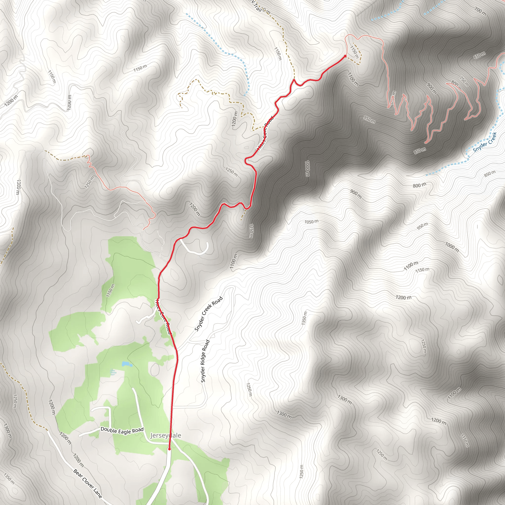 Hites Cove Road Trail mobile static map