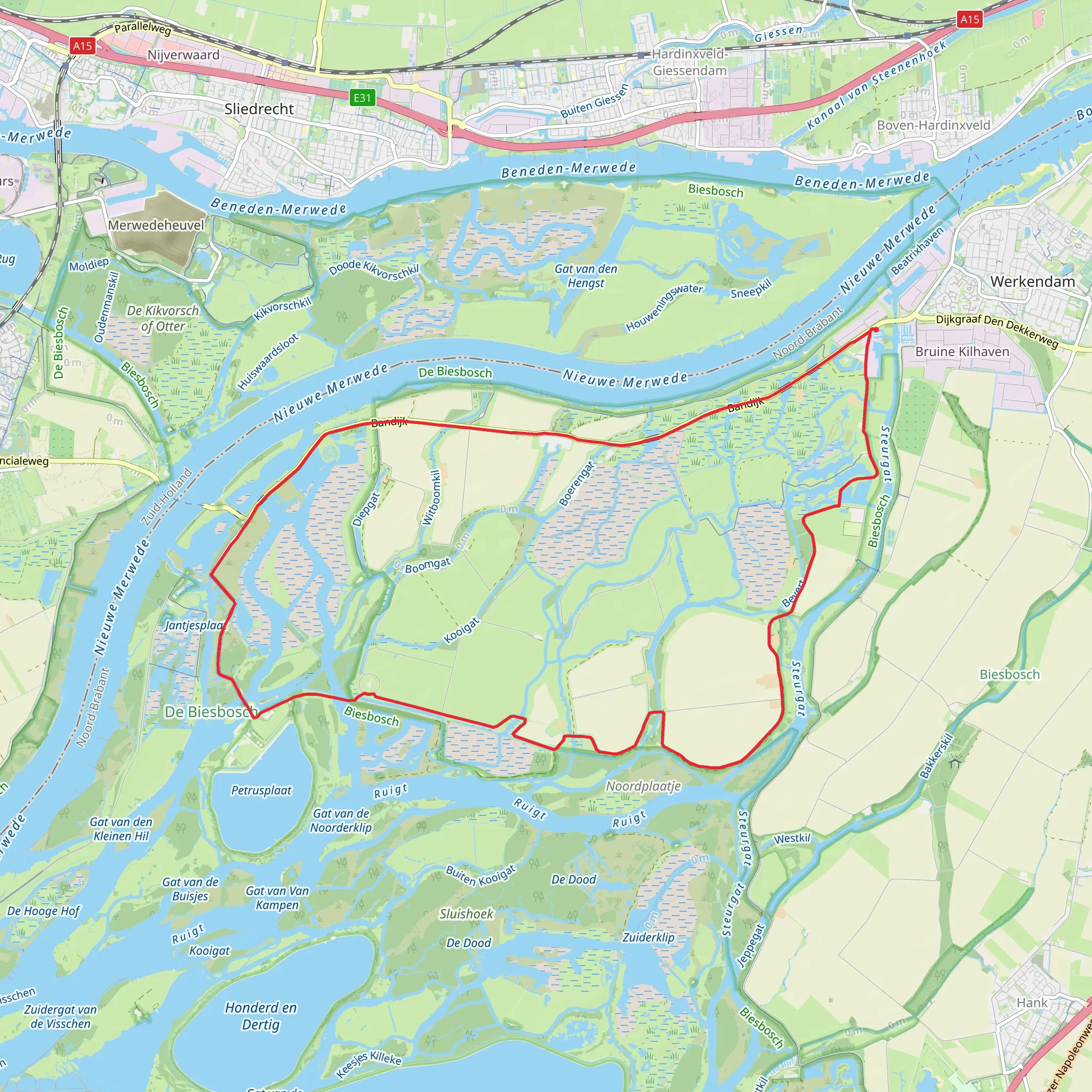 Keizersguldenwaard, Polder De Kroon en de Zalm and De Wassende Maan Loop mobile static map