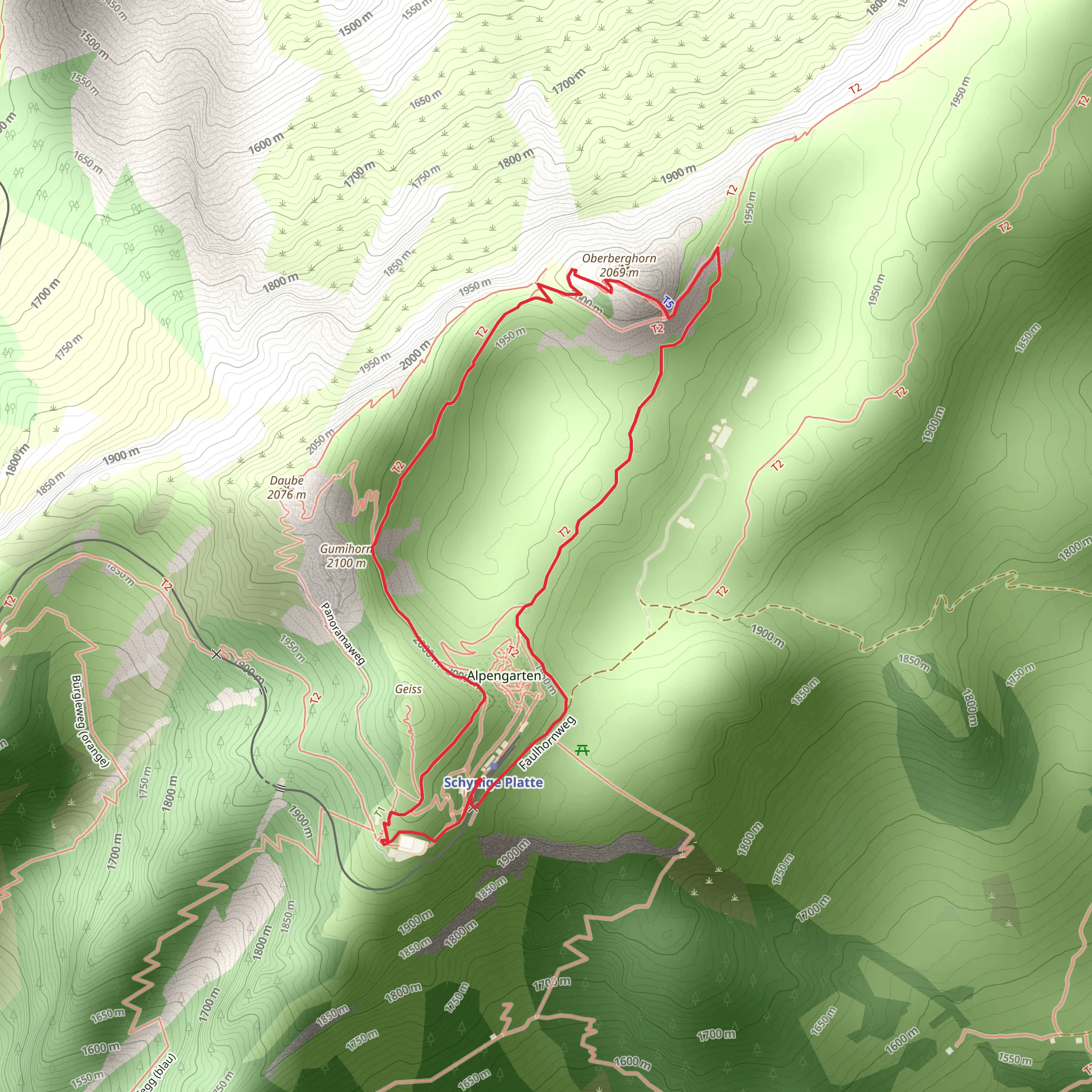 Schynige Platte - Oberberghorn - Schynige Platte mobile static map
