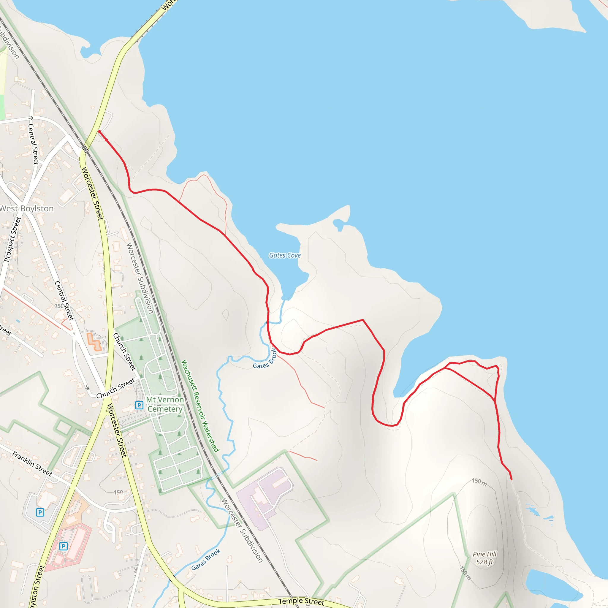 Gates Cove - West Boylston mobile static map