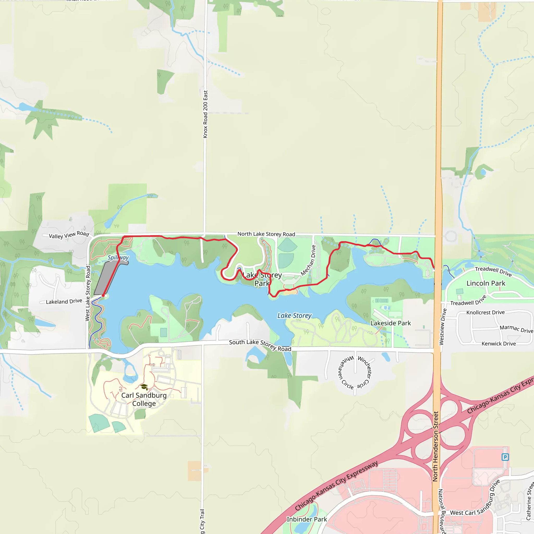 Lake Storey North Shore Walk mobile static map