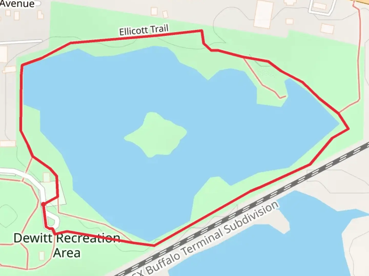 An image depicting the trail Dewitt Recreation Area Loop Trail and its surrounding area.