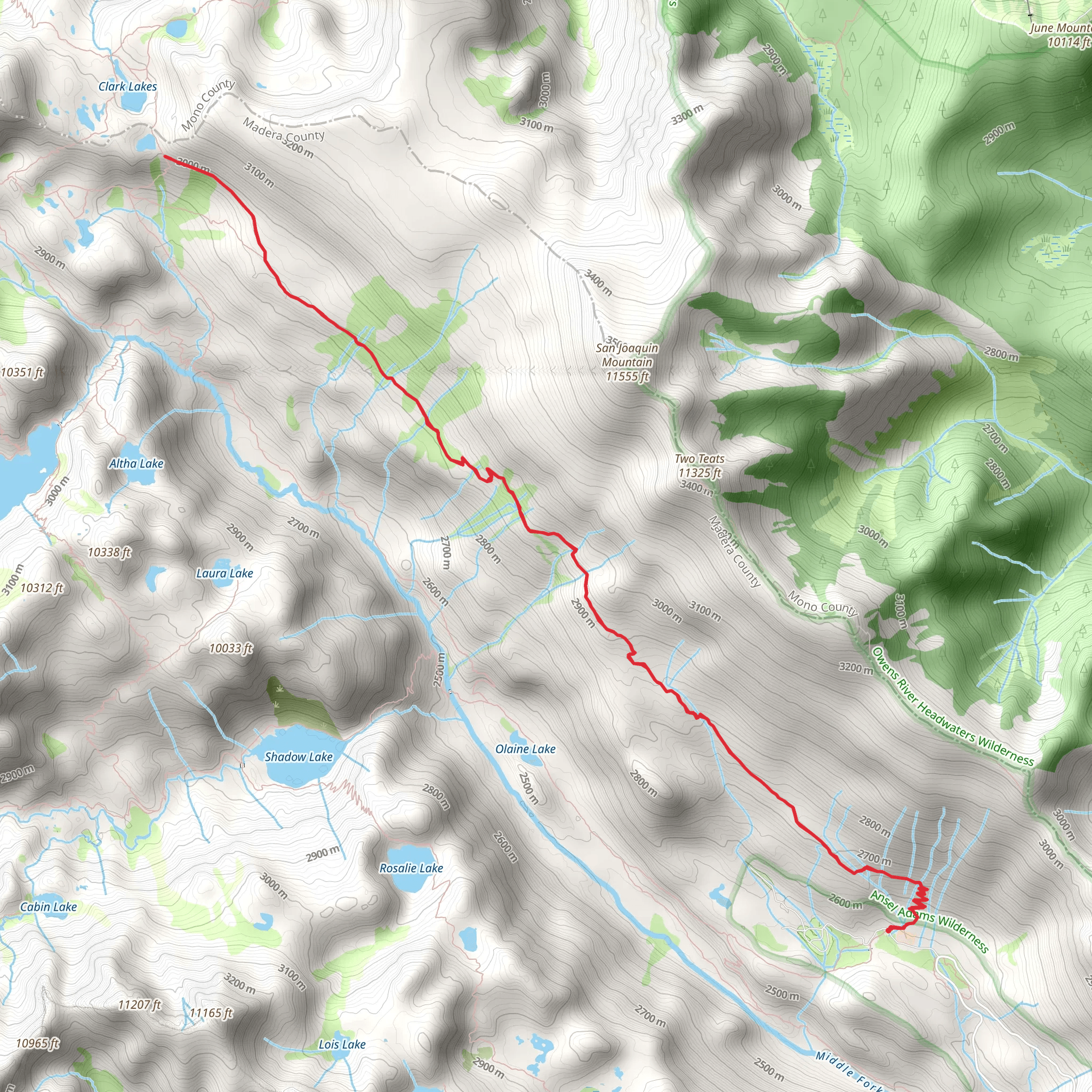 Agnew Pass Trail mobile static map
