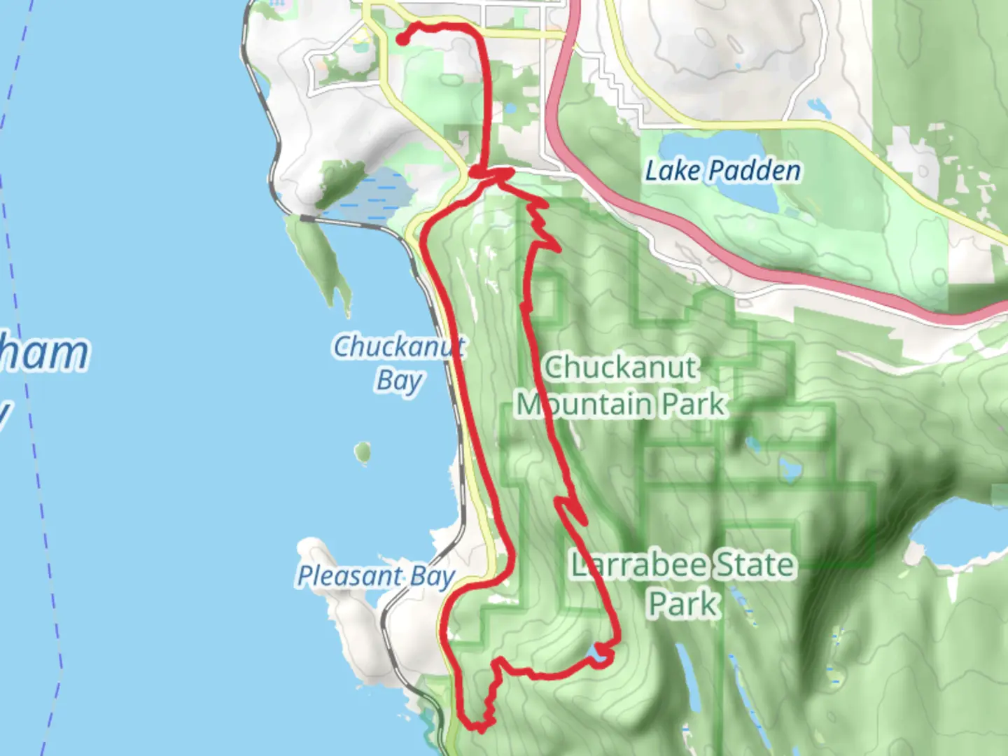 An image depicting the trail Interurban Trail, North Lost Lake Trail and Fragrance Lake Trail and its surrounding area.