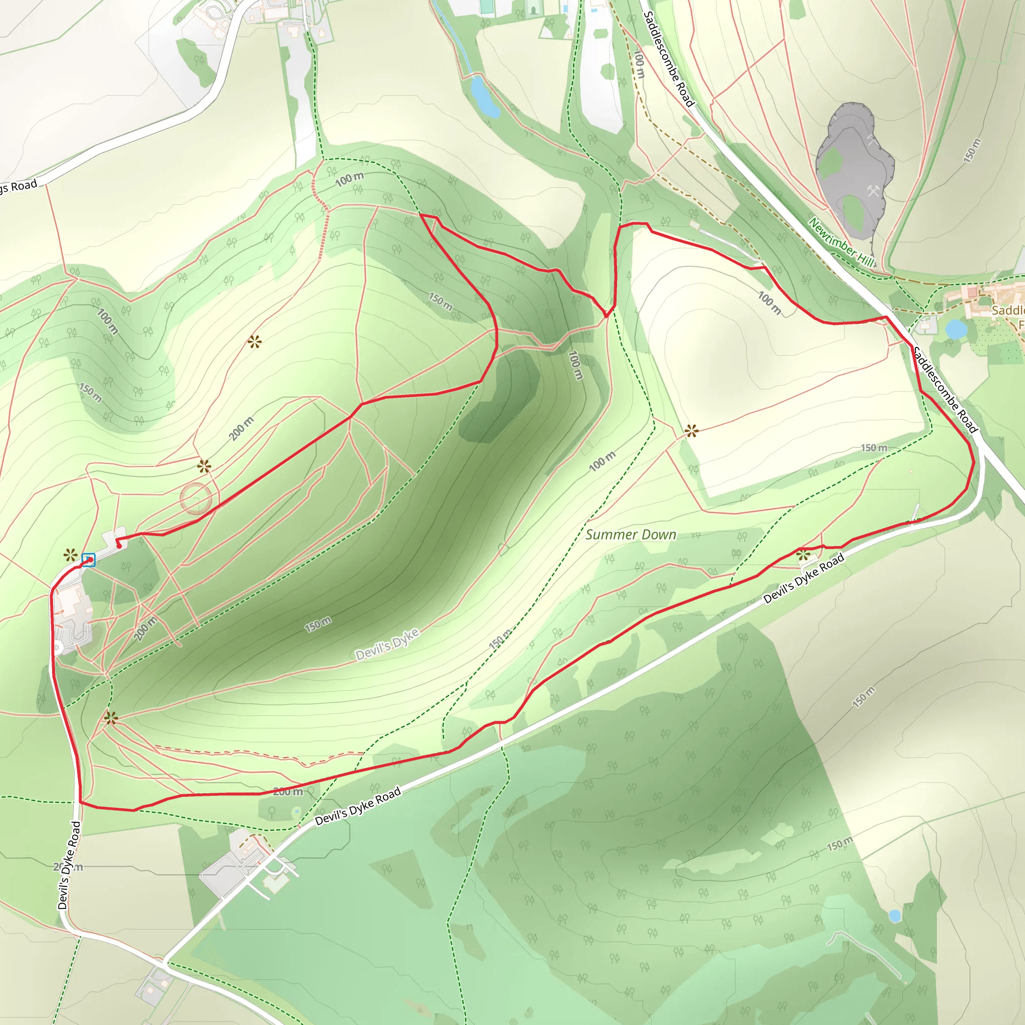 Devils Dyke Walk mobile static map