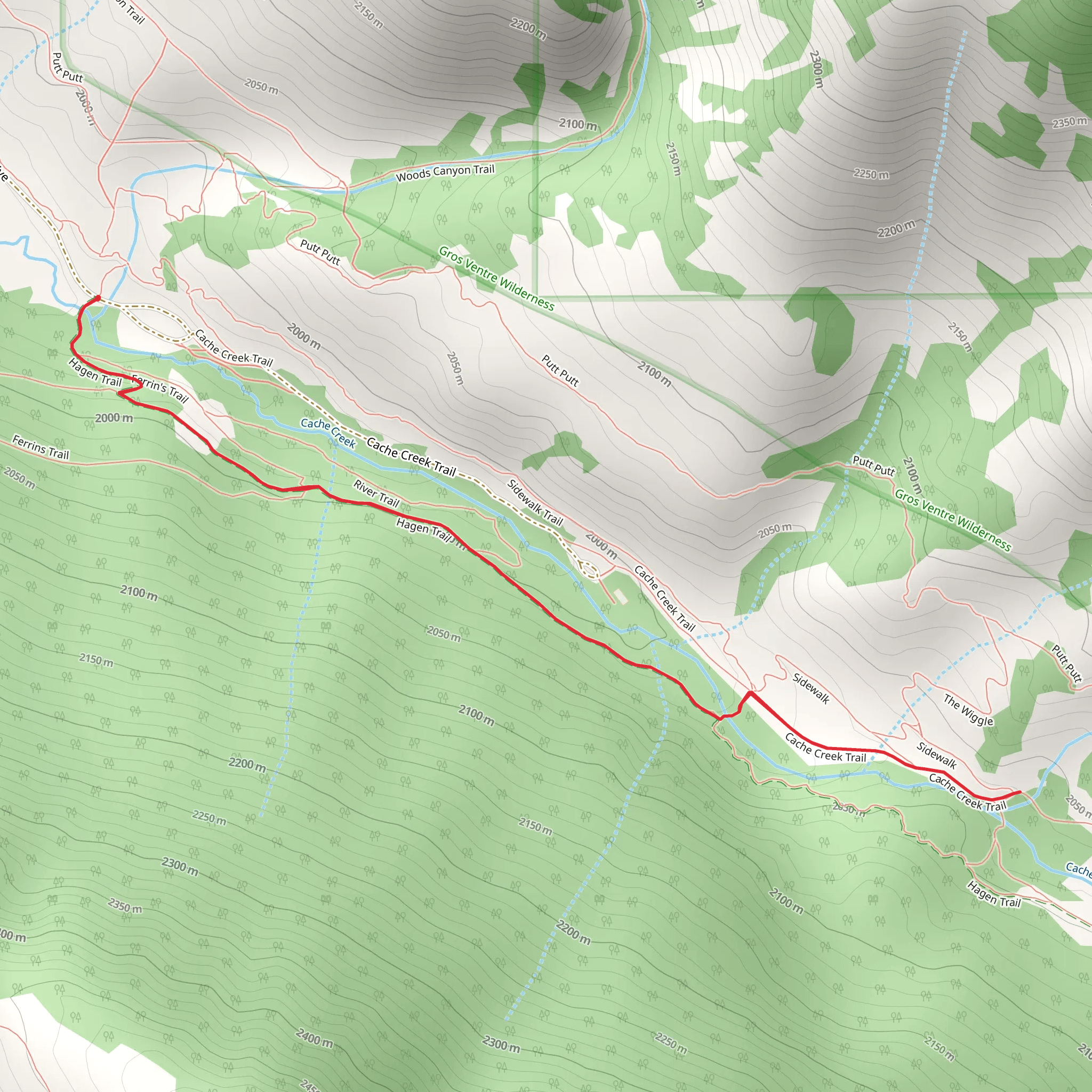 Hagen Trail and Cache Creek Trail mobile static map