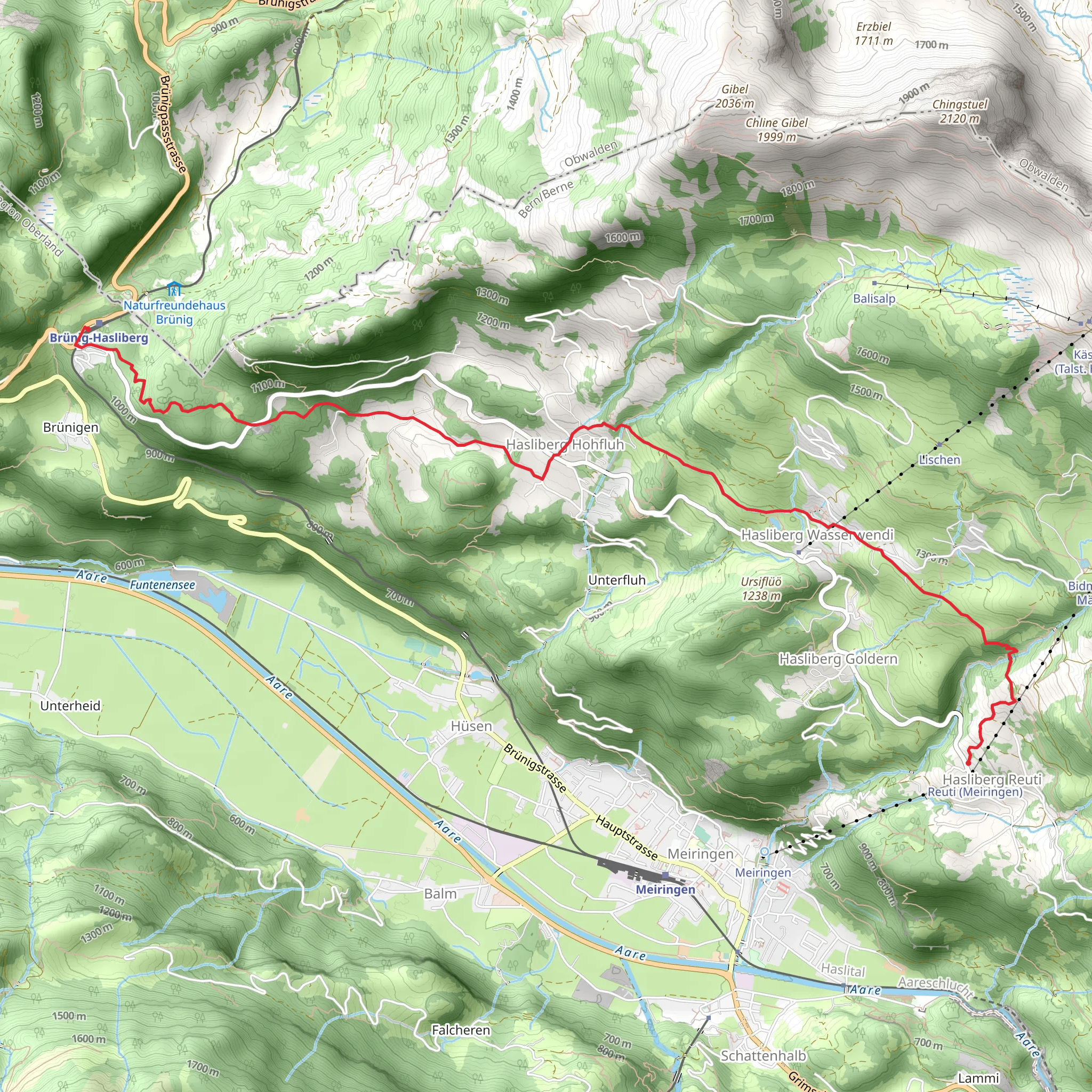 Panorama Trail Hasliberg mobile static map