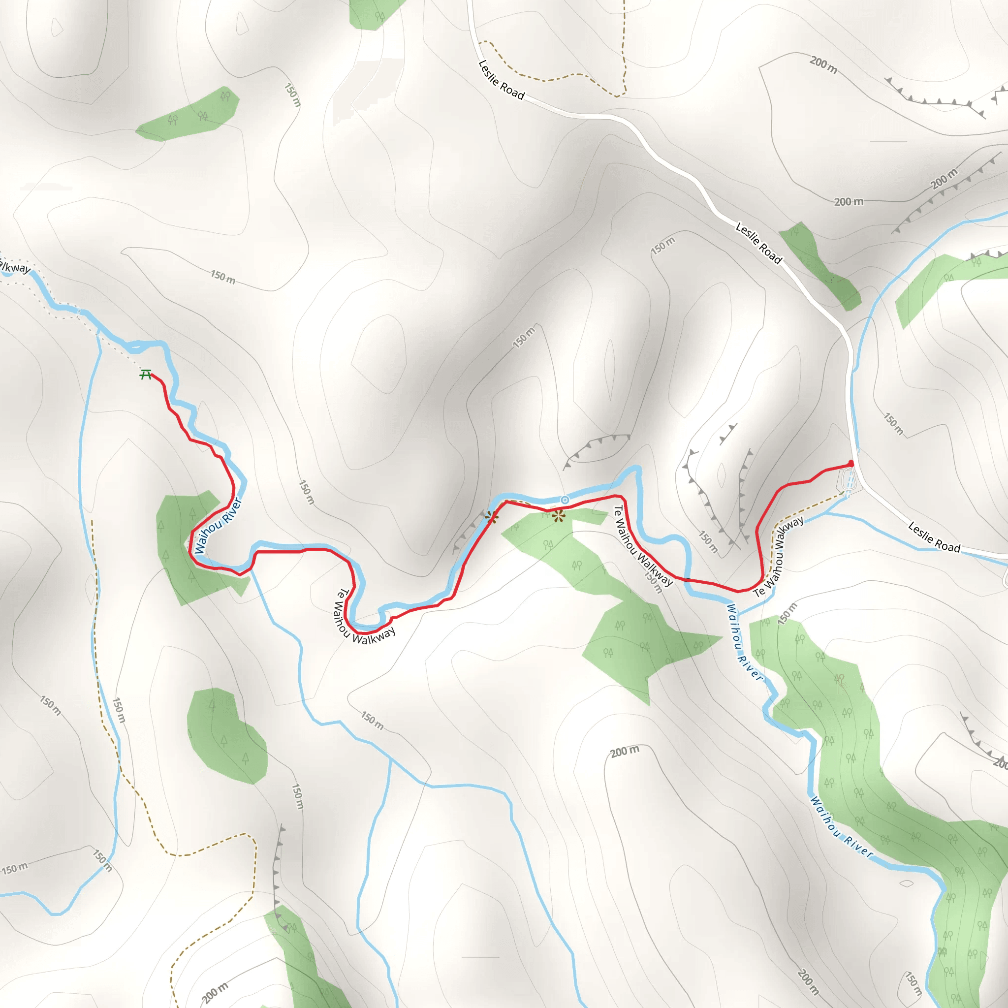 Blue Spring via Te Waihou Walkway from Leslie Road Trailhead mobile static map