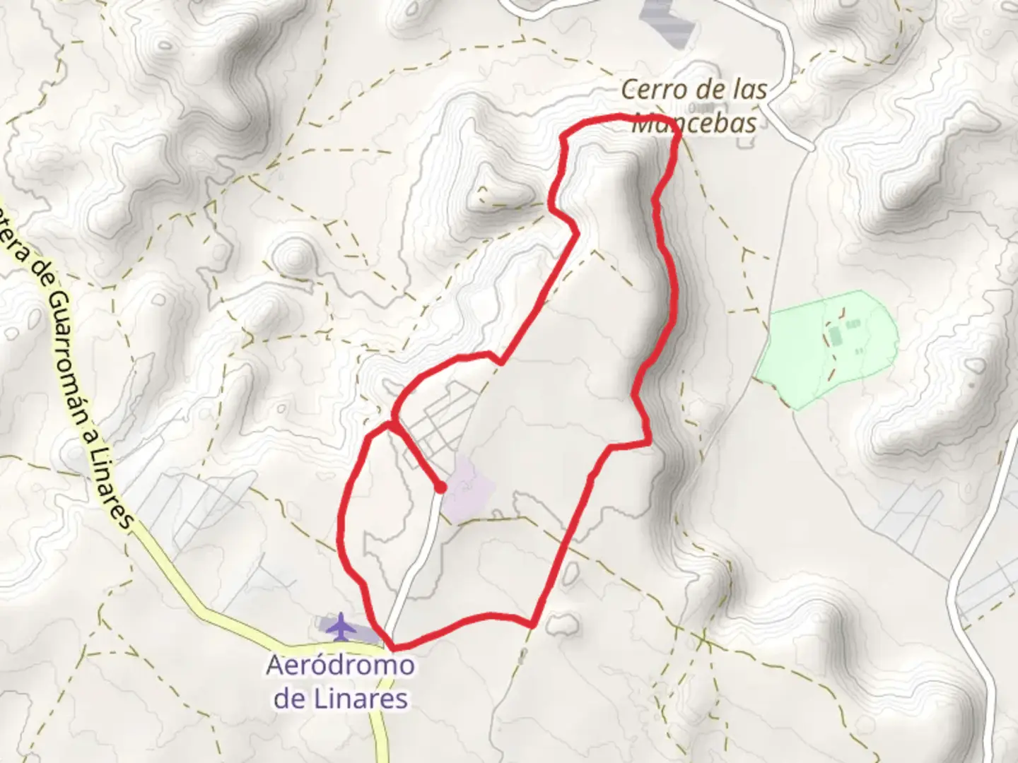 An image depicting the trail Hill of the Mancebas PR A 261 and its surrounding area.