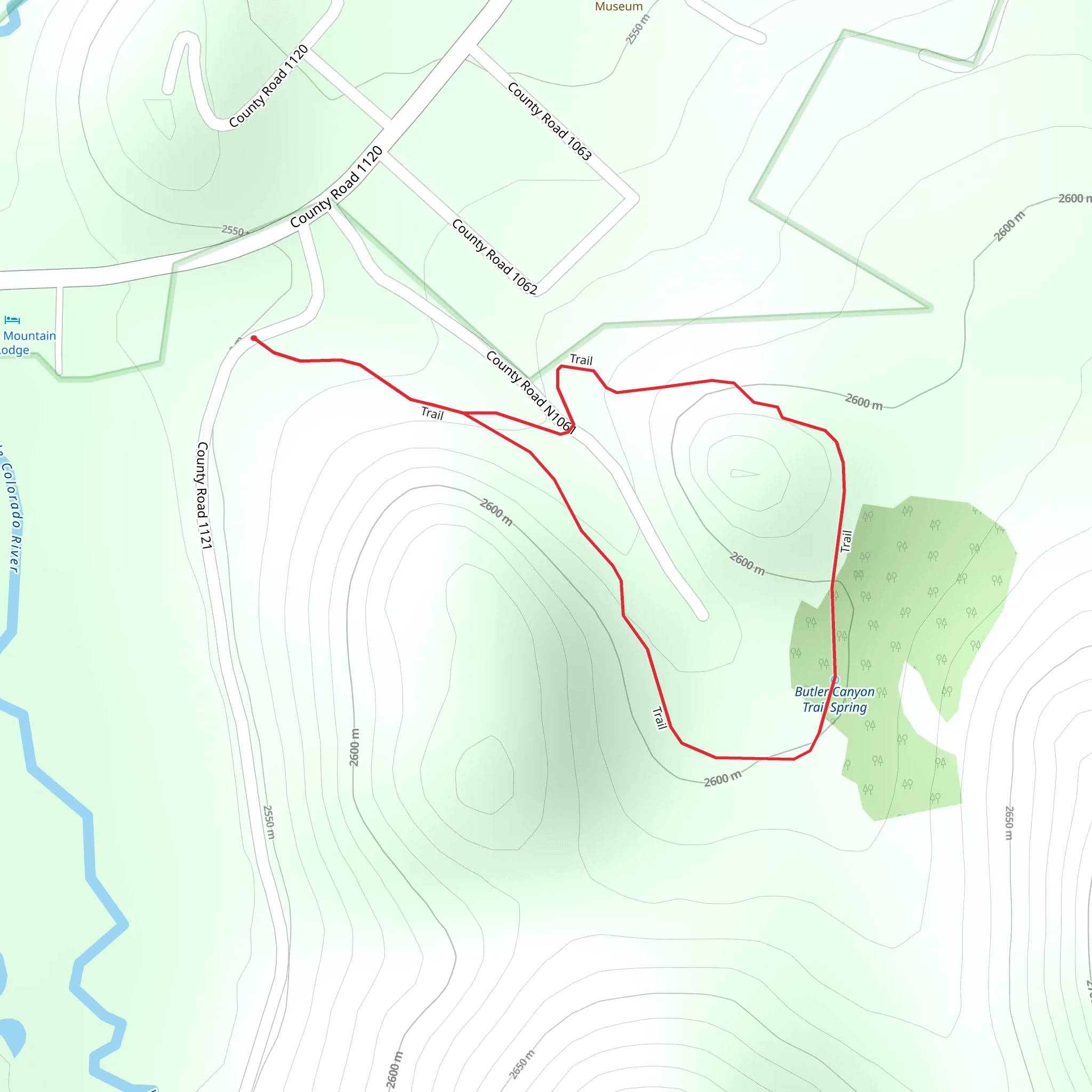 Butler Canyon Trail mobile static map