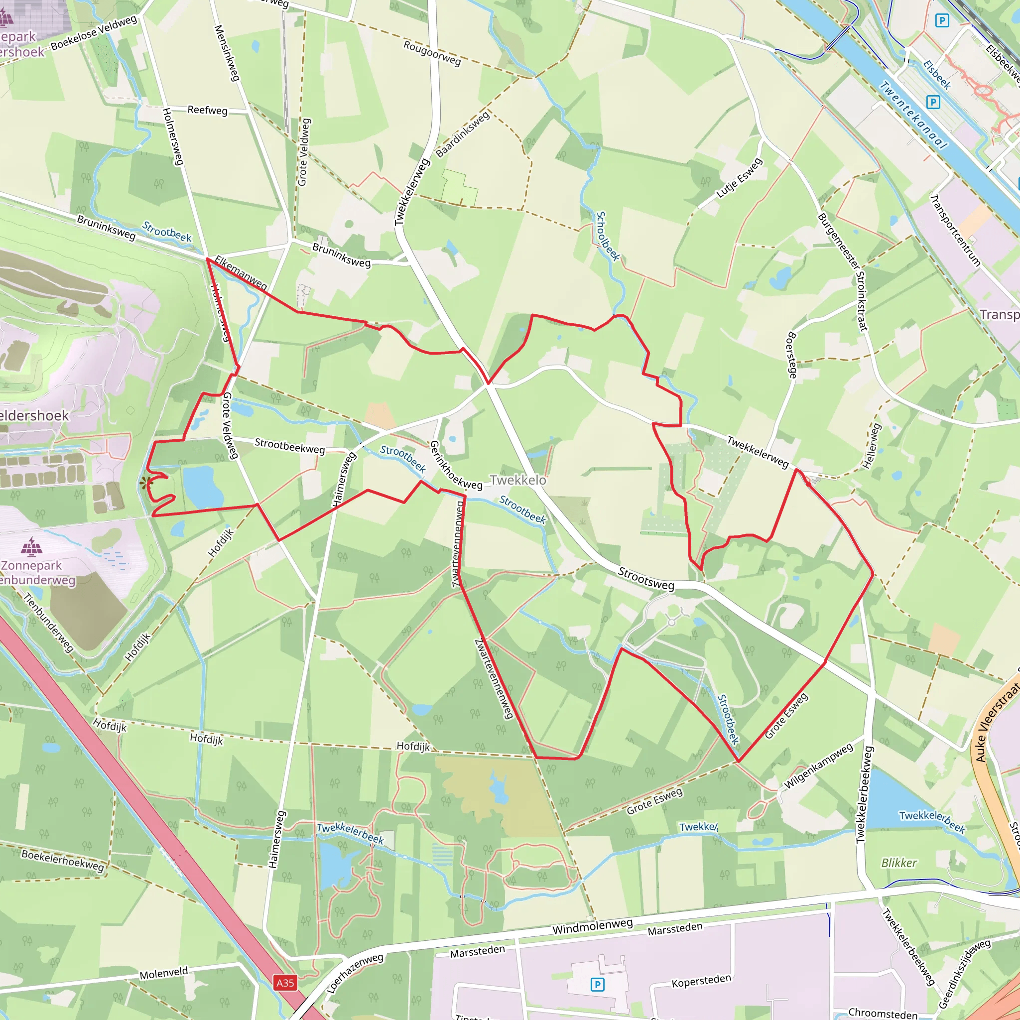 Rondje Enschede and Grote Esweg Loop mobile static map