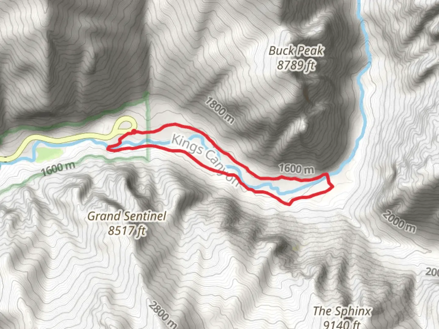 An image depicting the trail South Fork Kings River Loop and its surrounding area.