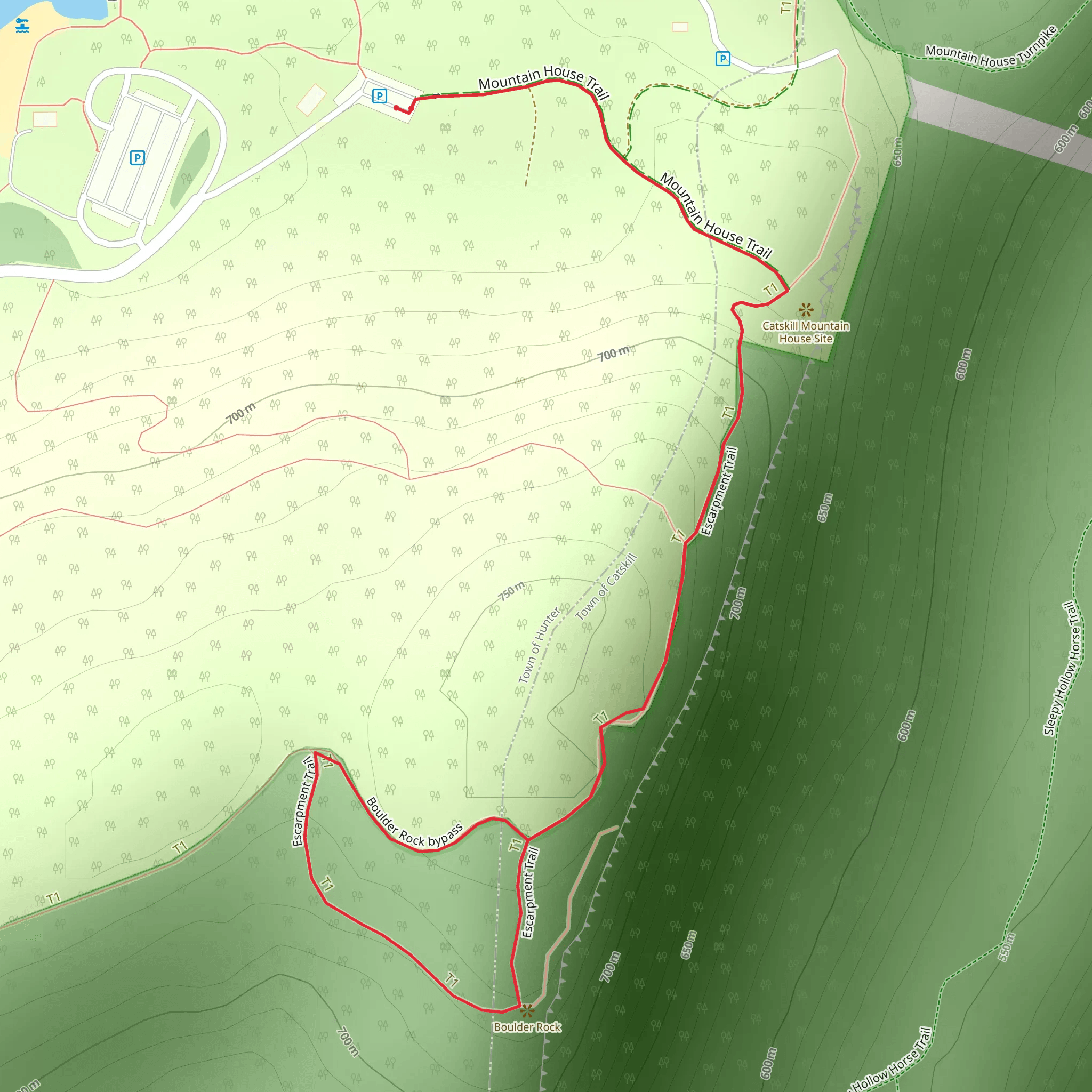 Mountain House via Escarpment Trail mobile static map