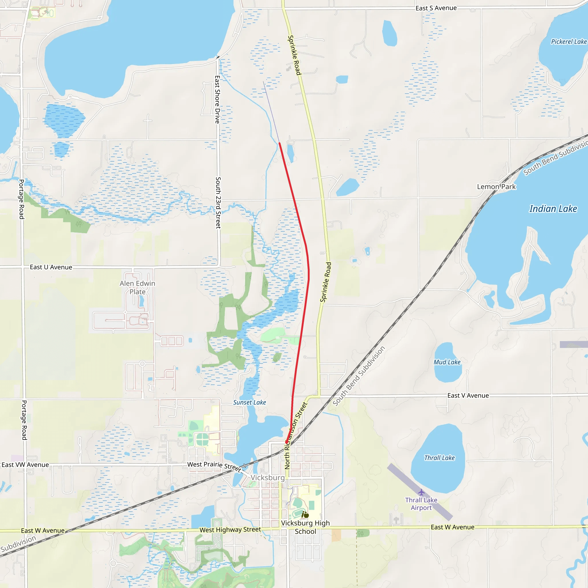 Vicksburg Trail Out and Back mobile static map