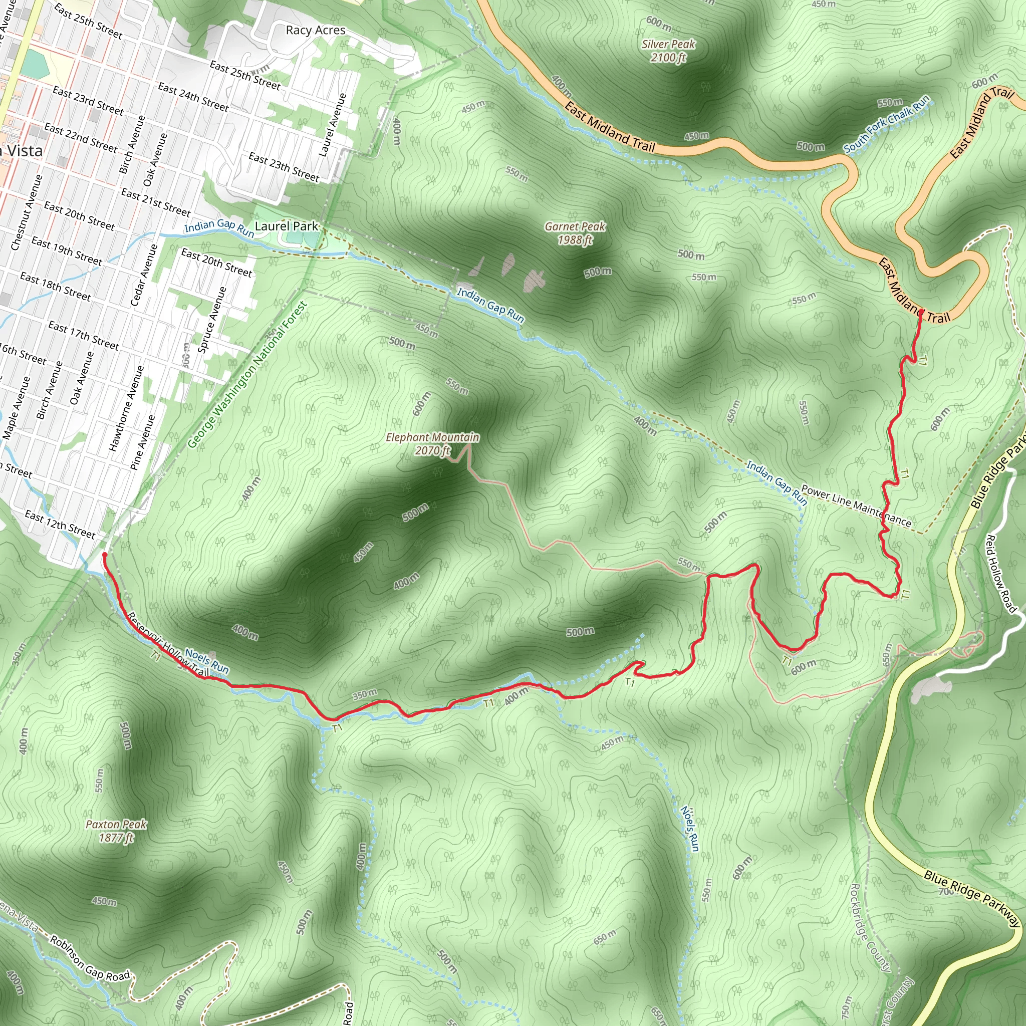 Reservoir Hollow Trail mobile static map