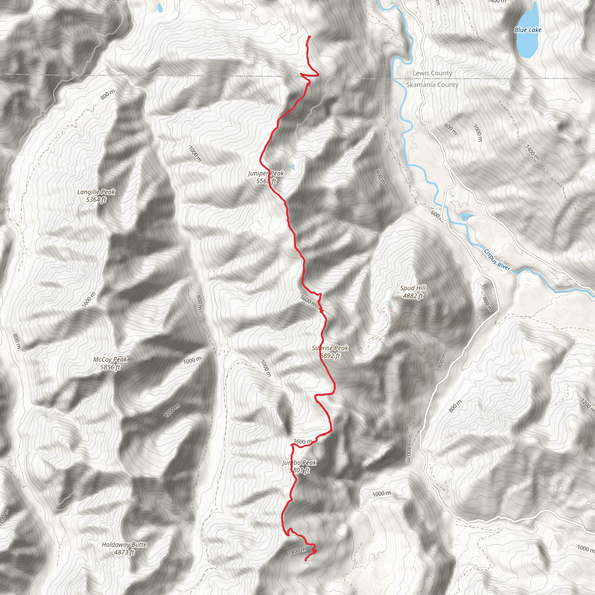 Juniper Ridge Trail mobile static map