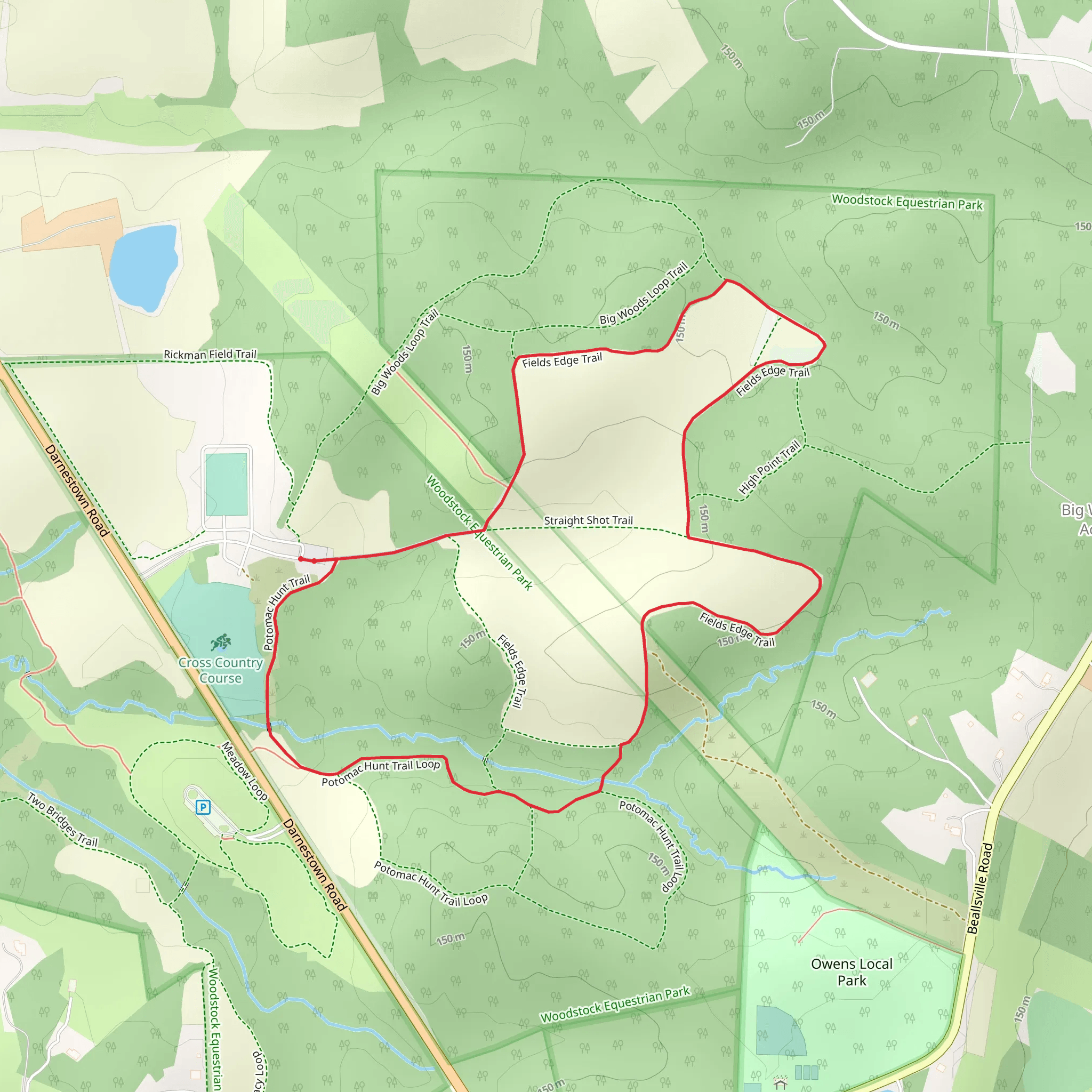 Fields Edge Trail and Potomac Hunt Loop Trail mobile static map