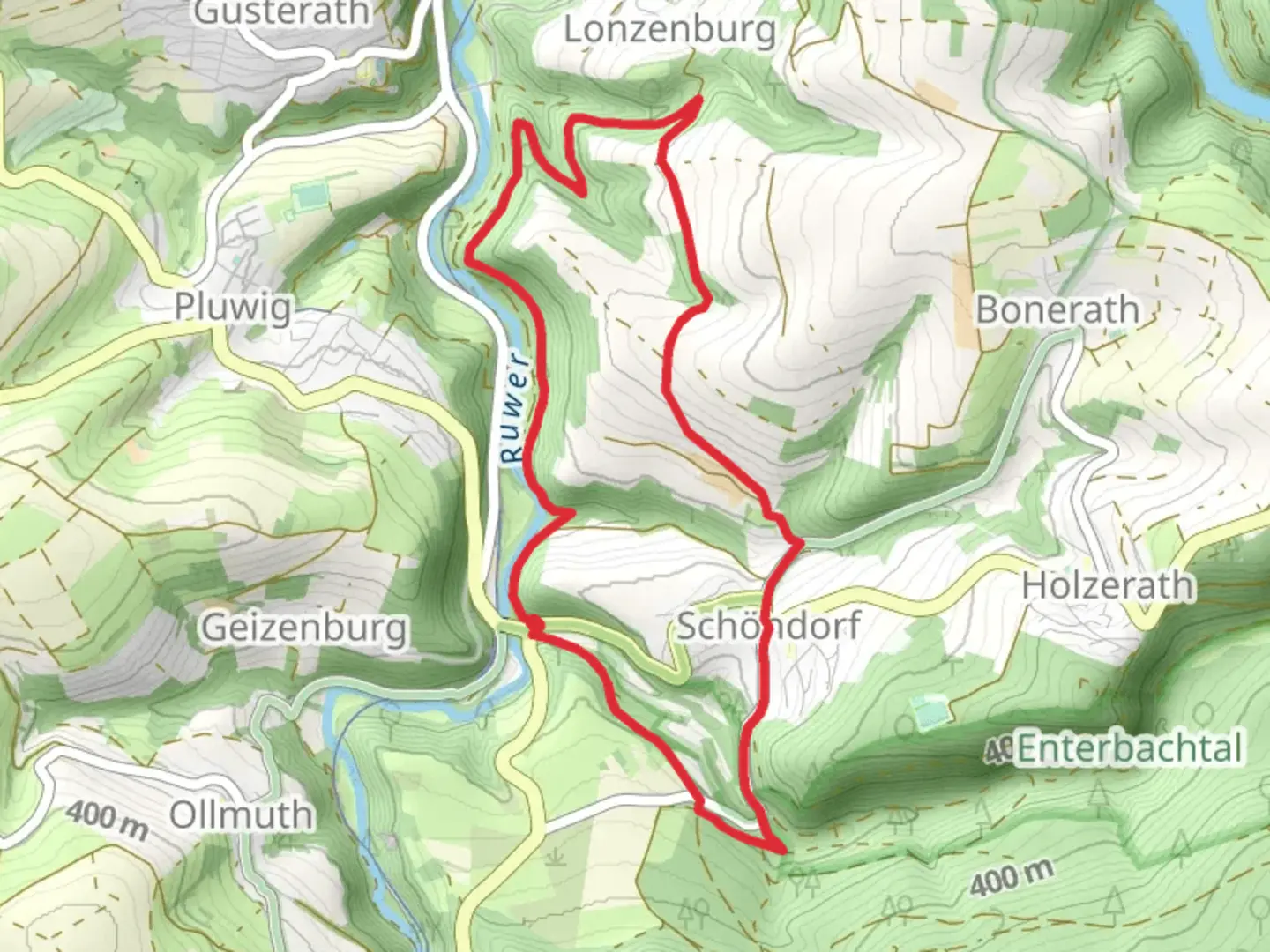 An image depicting the trail Schöndorf Loop via Raulsmuhle and its surrounding area.
