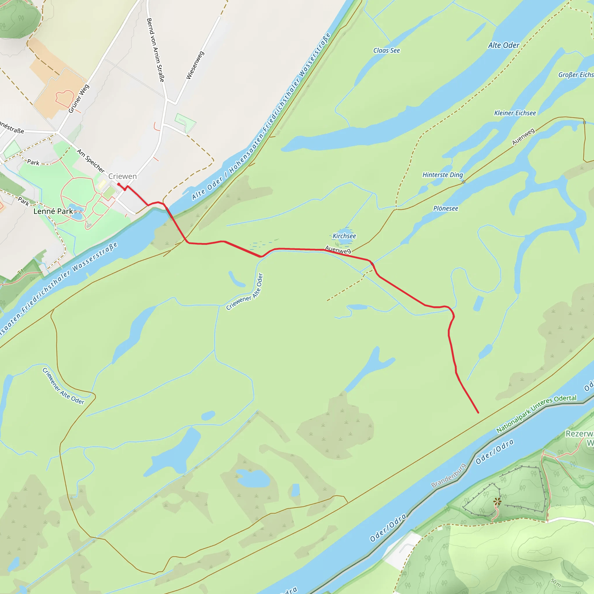 Uferwanderweg Unteres Odertal mobile static map