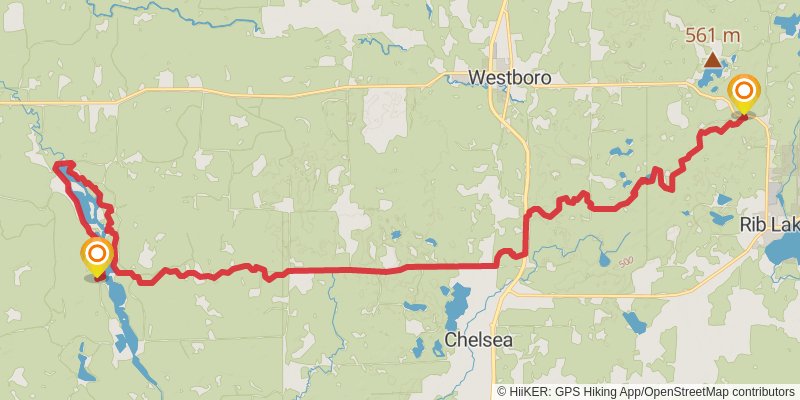 Ice Age National Scenic Trail stage 21 Map