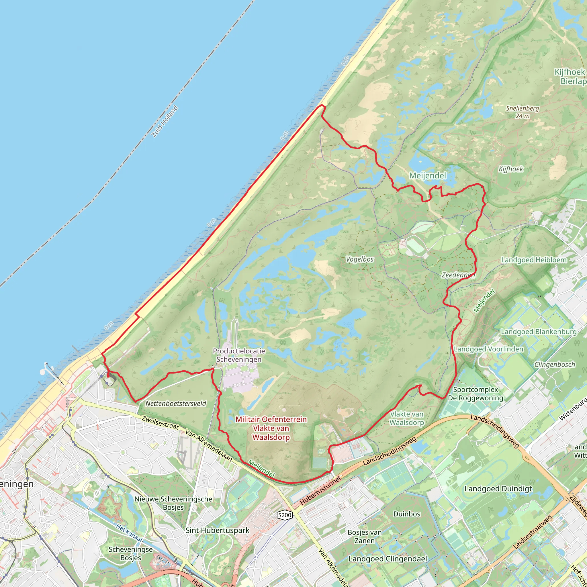 Klokkenstoel and Sparregat via Oude Slag and Noorderstrand mobile static map