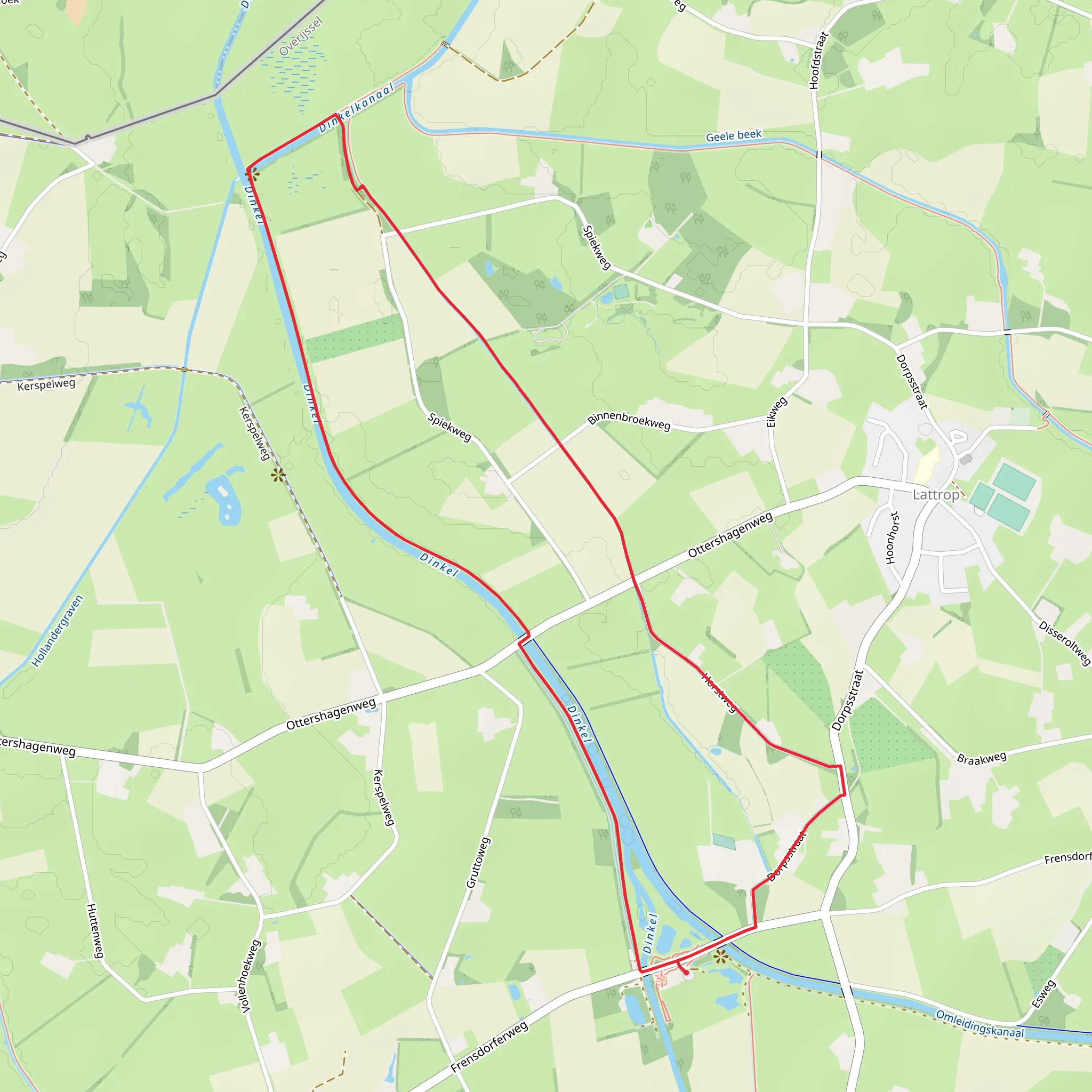 Dinkel via Dinkelpad and Latrop Paarse Route mobile static map