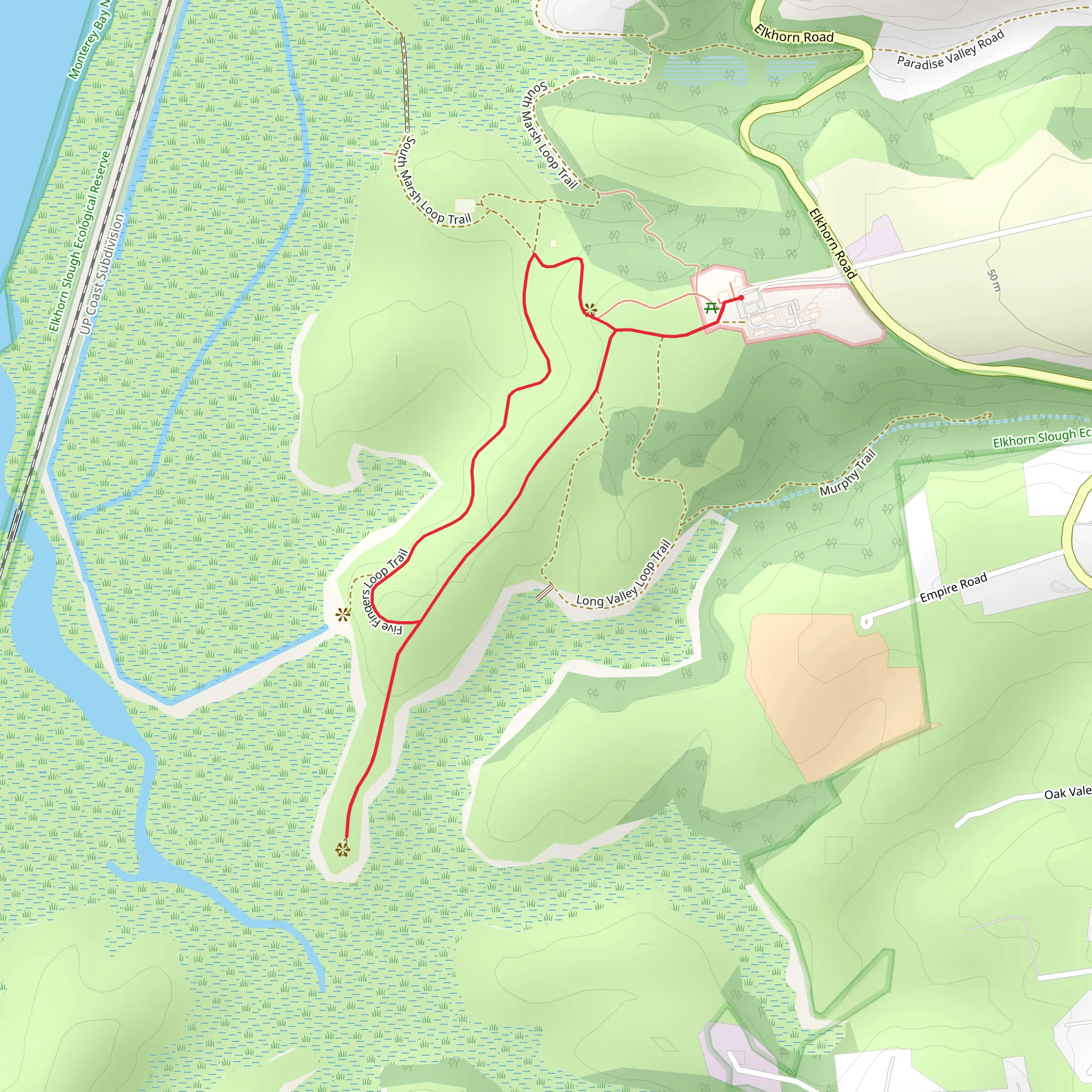 Five Fingers Loop Trail mobile static map