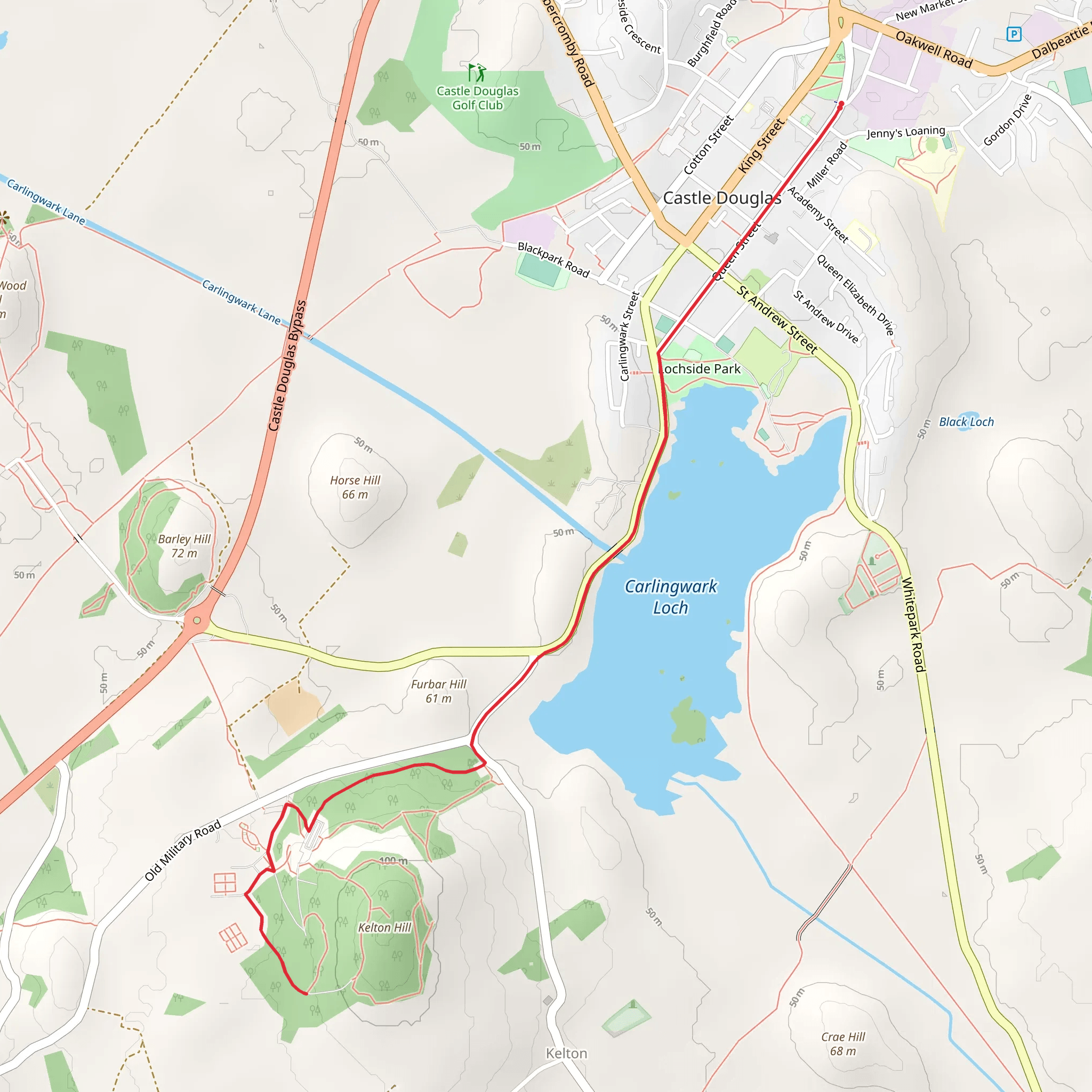 Threave Gardens and Carlingwark Loch Walk mobile static map