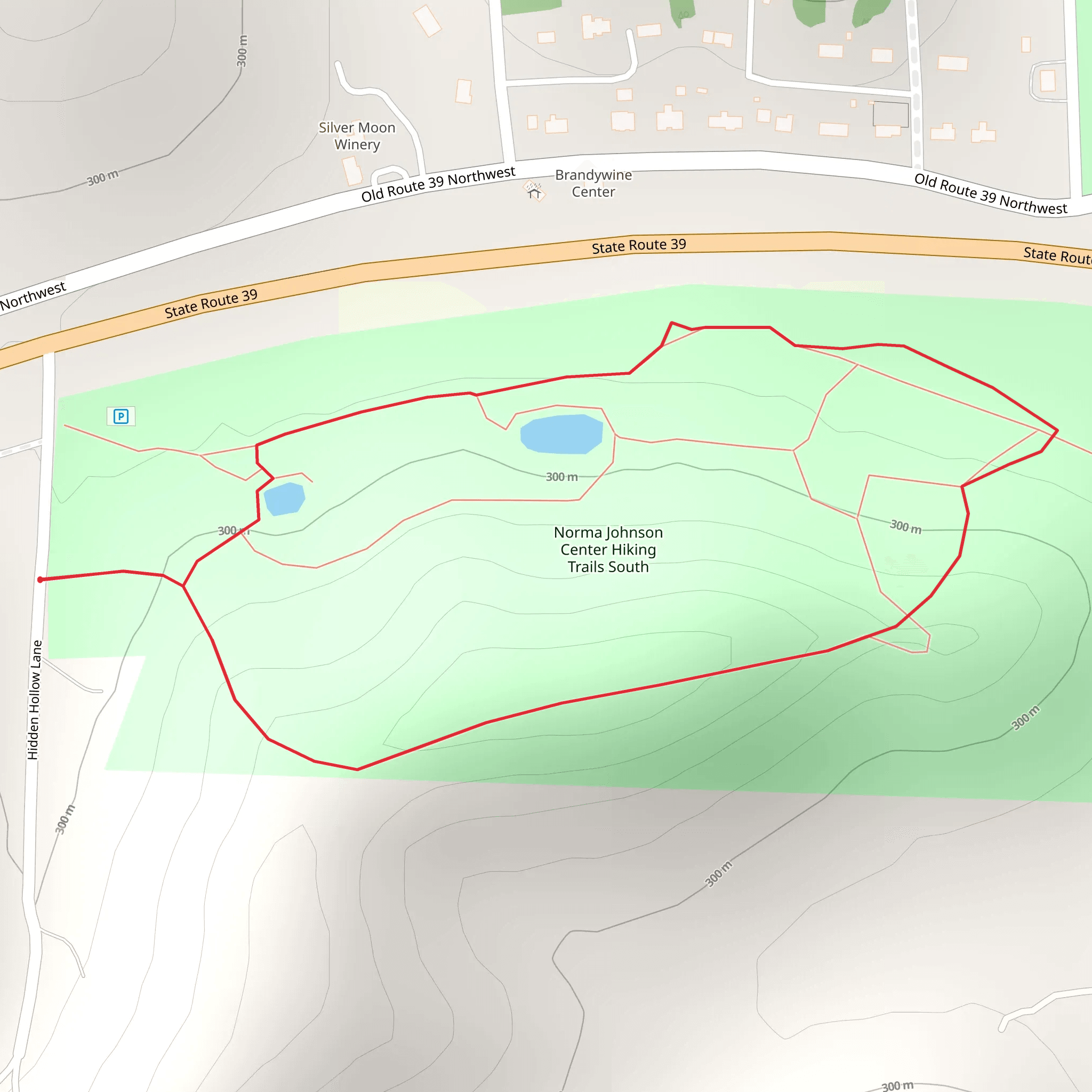 Norma Johnson Center Hiking Trails South Loop mobile static map