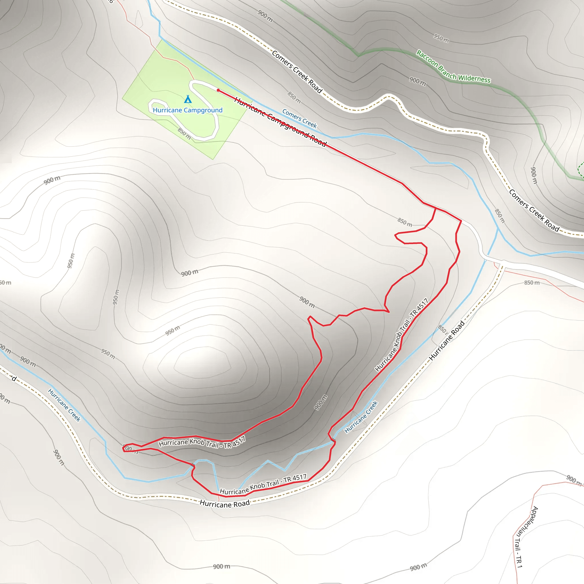 Hurricane Knob Loop Trail mobile static map