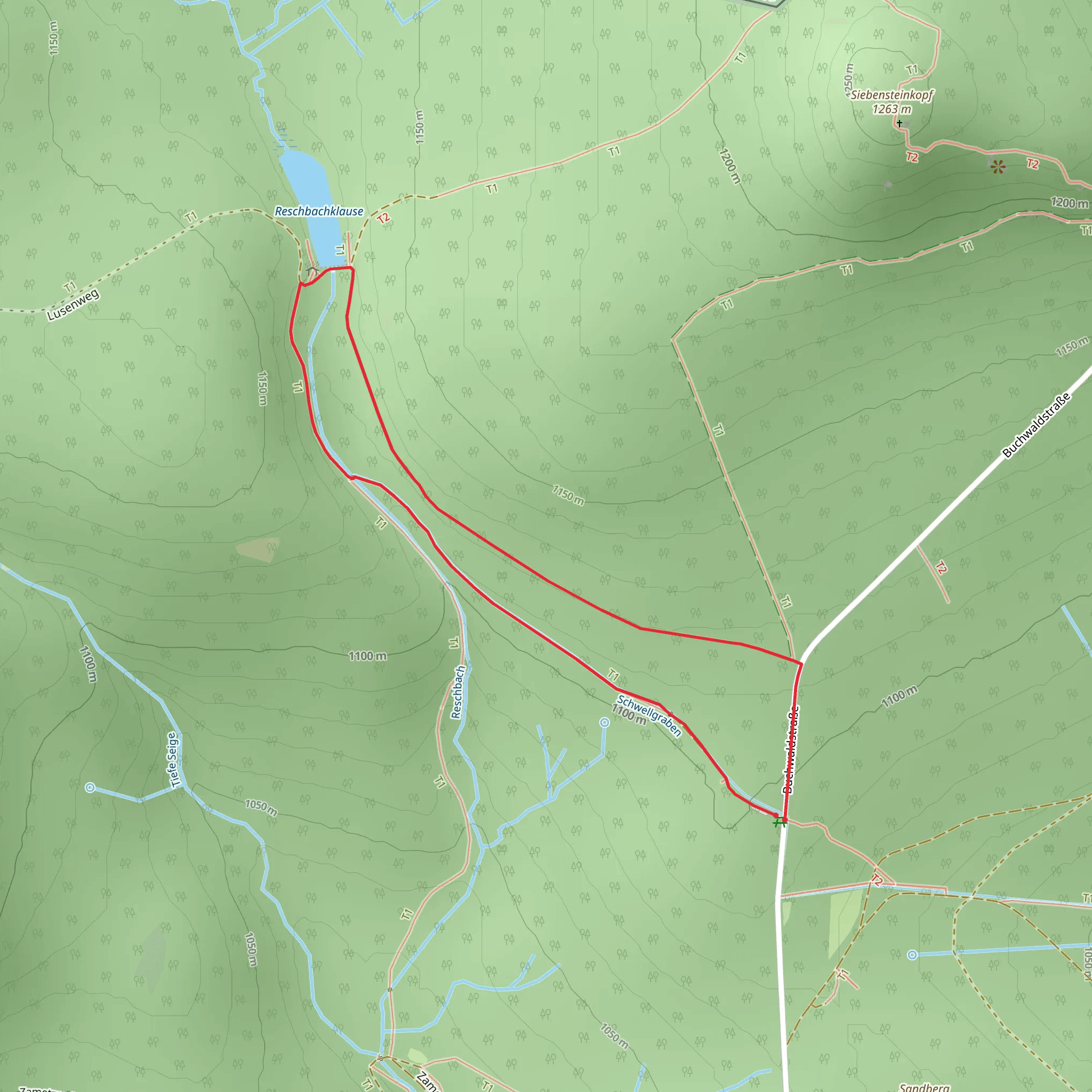 Reschbachklause Loop via Sperlingskauz mobile static map