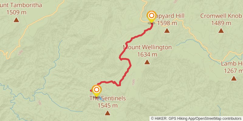 Lake Tali Karng - Hidden Lake Circuit Trail stage 2 Map