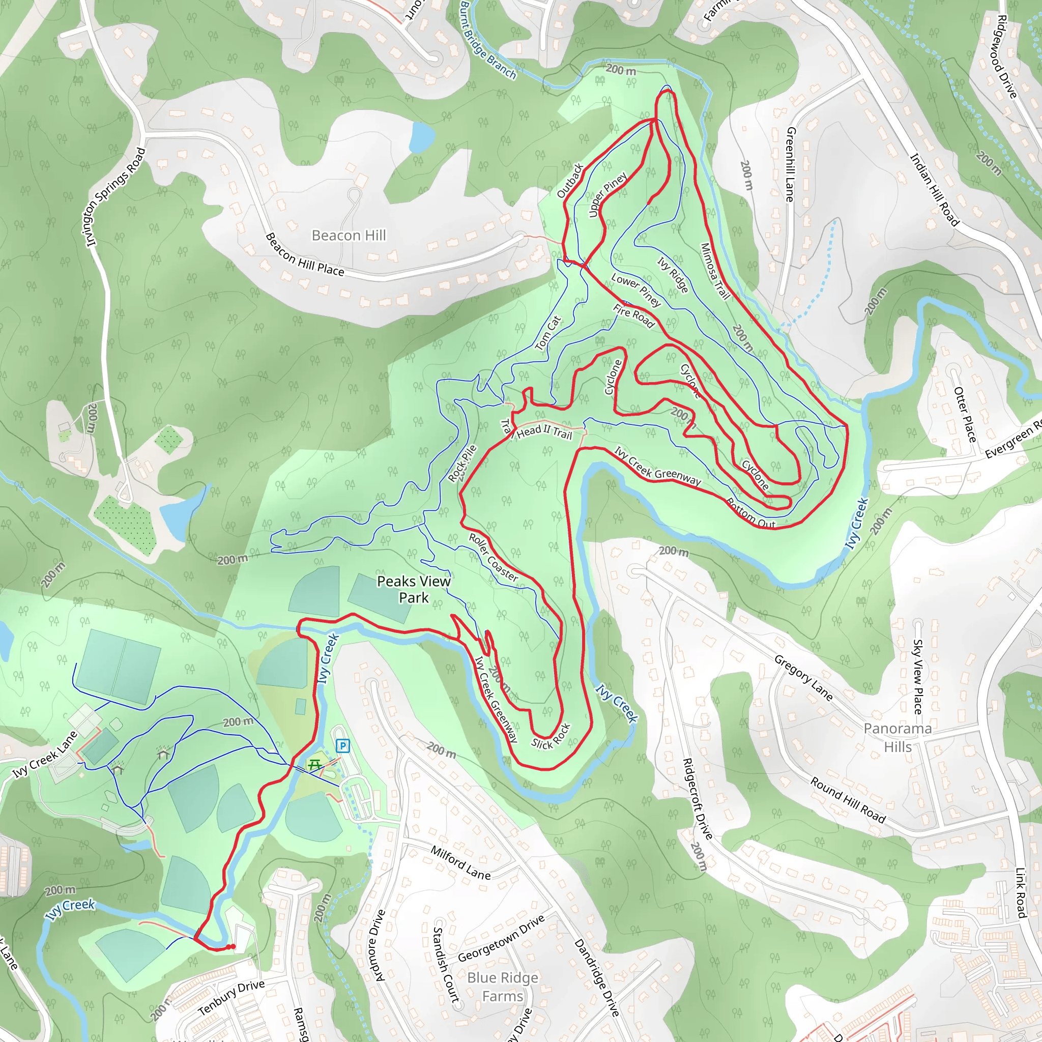 Irvington Creek Greenway and Mimosa Loop Trail mobile static map
