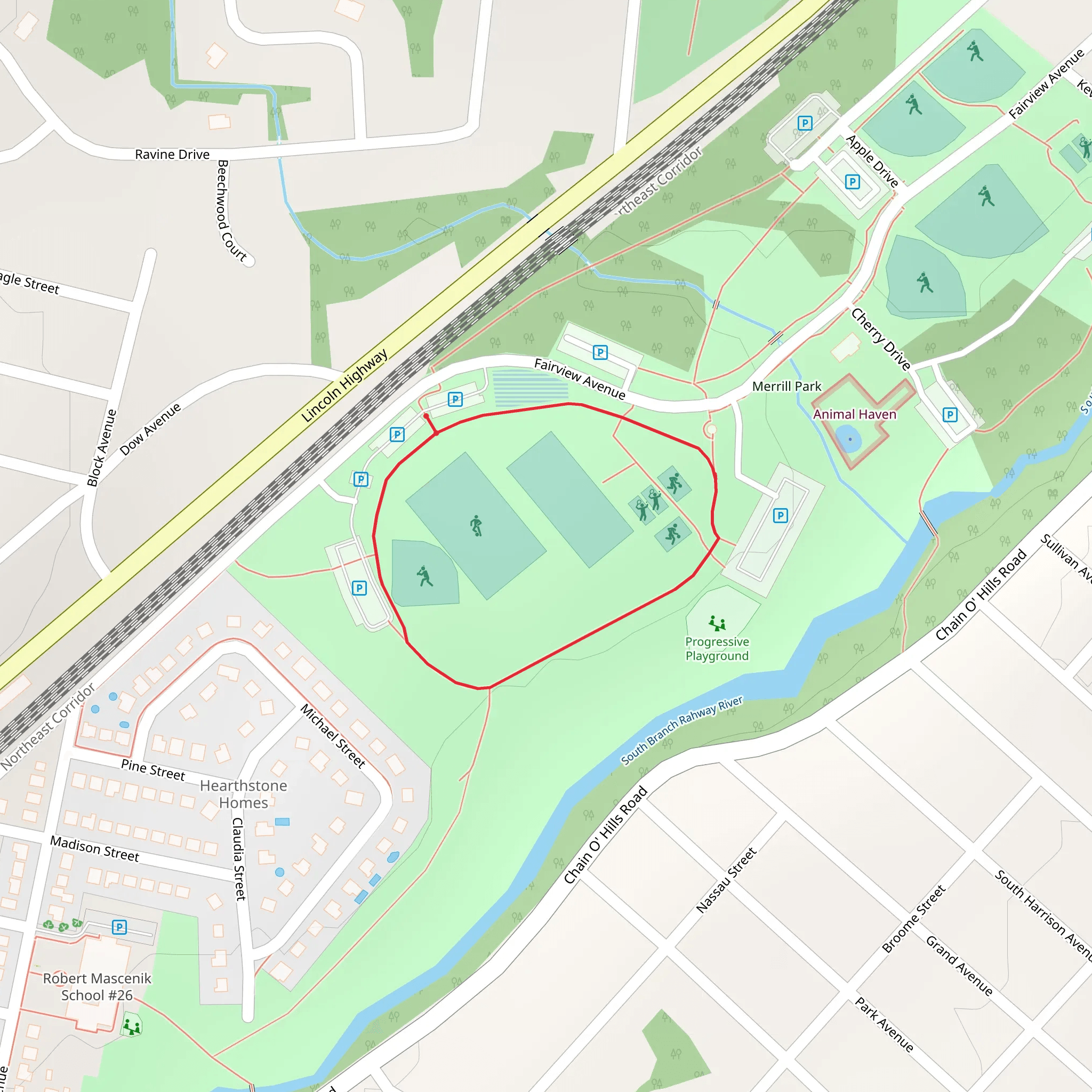 Merrill Park Loop mobile static map