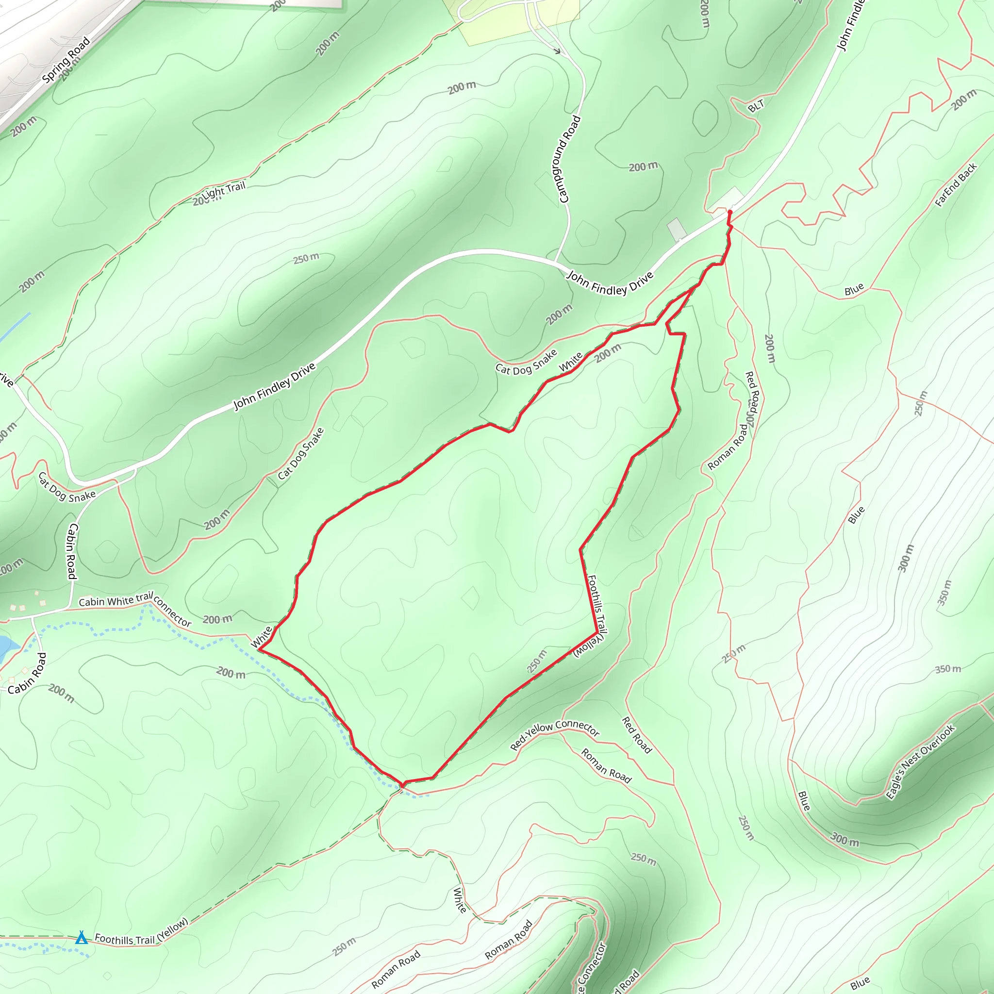 White and Foothills Loop Trail mobile static map