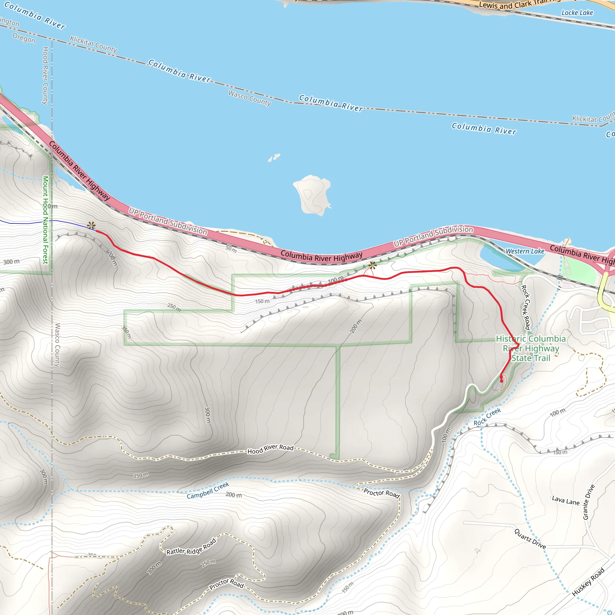 Historic Columbia River Highway State Trail - Short mobile static map