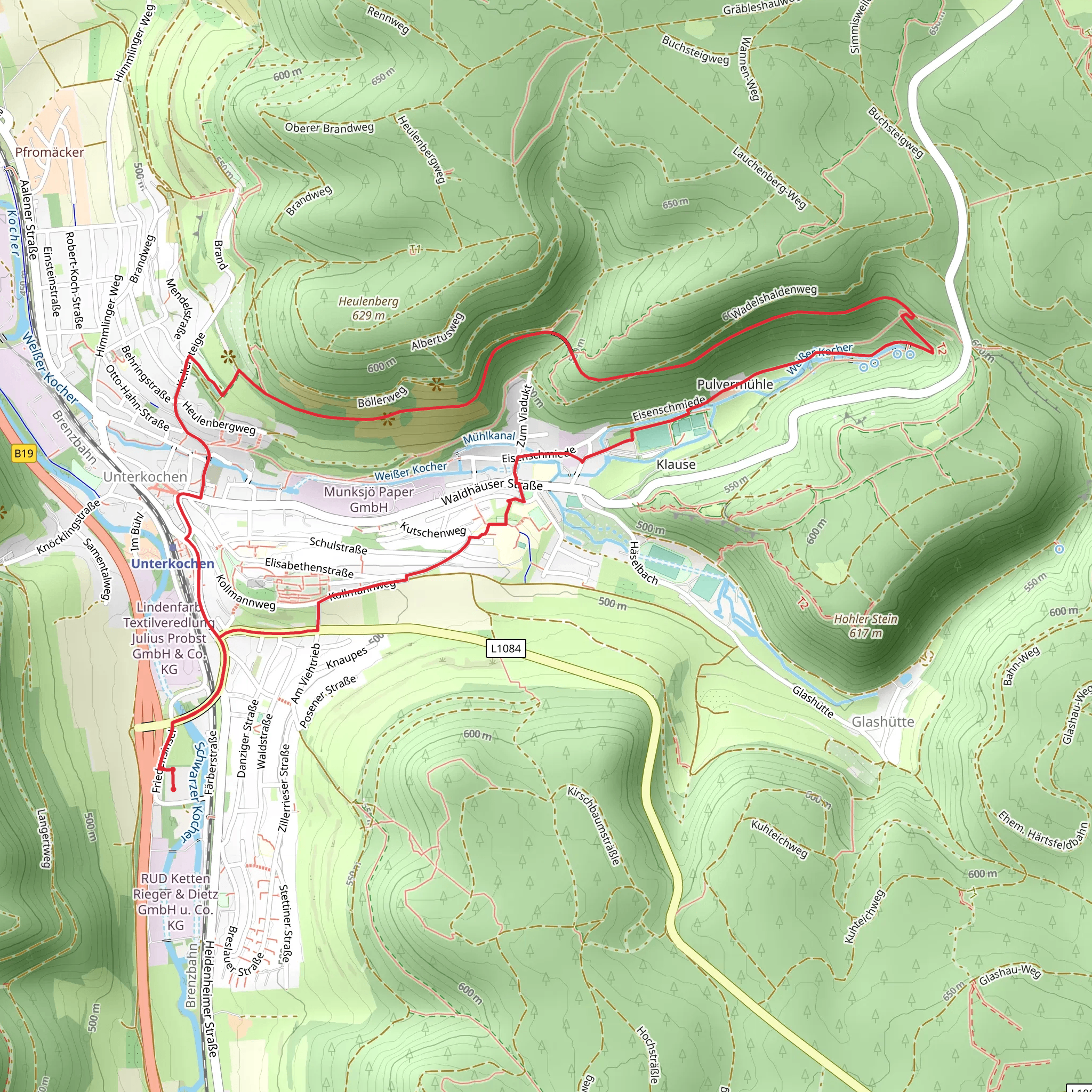 Pulvermuehle and Ehem Haersfeldbahn mobile static map