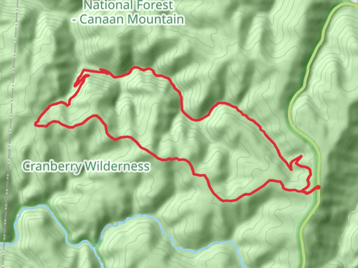 An image depicting the trail North-South Trail and North Fork Trail Loop and its surrounding area.