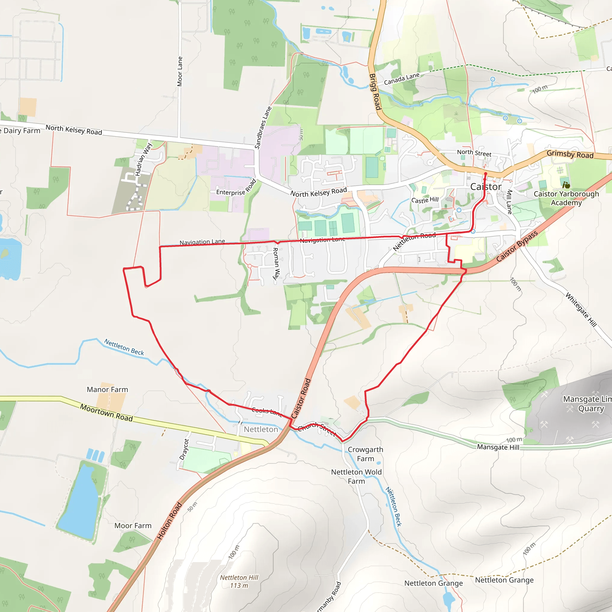 Caistor and Nettleton Walk mobile static map