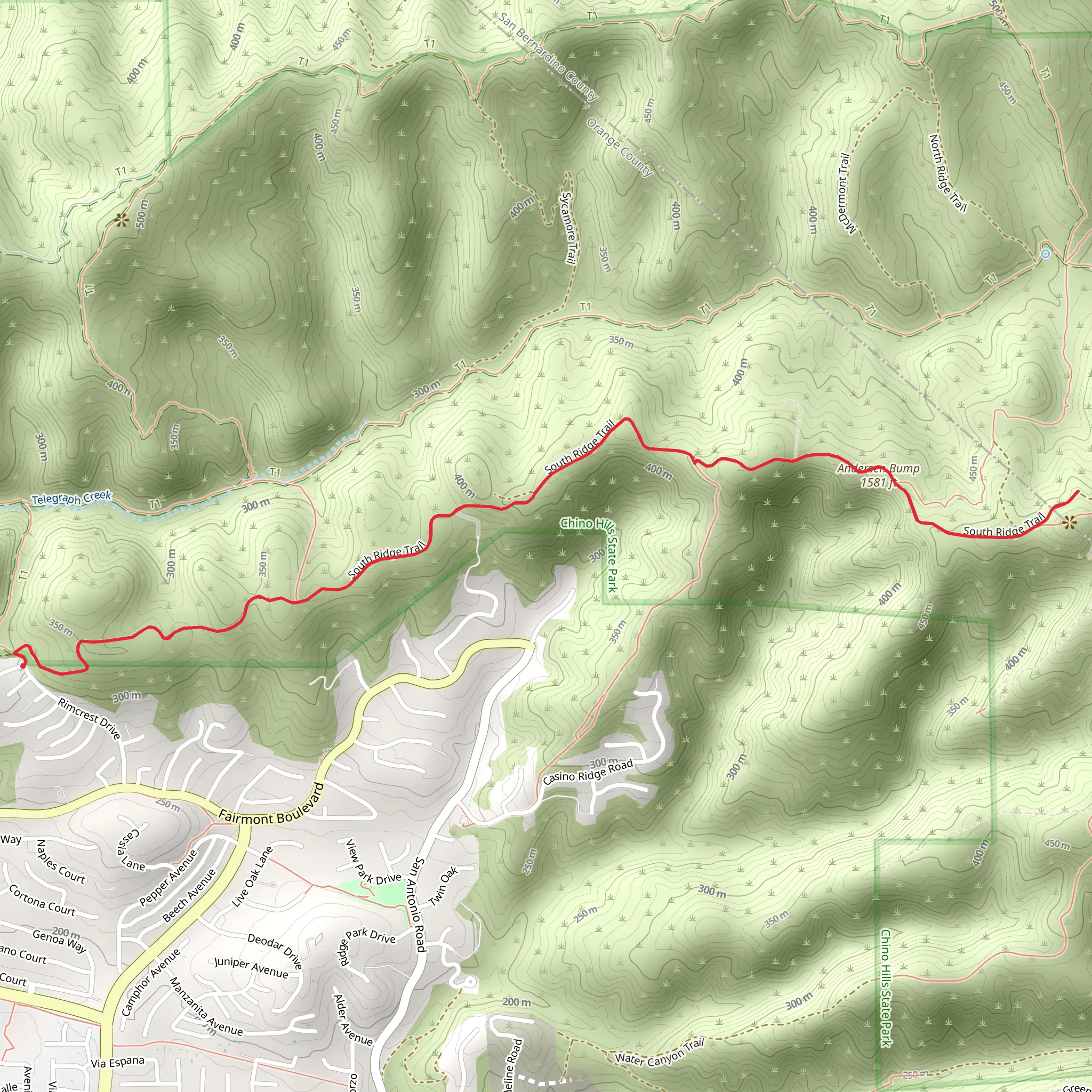 South Ridge Trail mobile static map