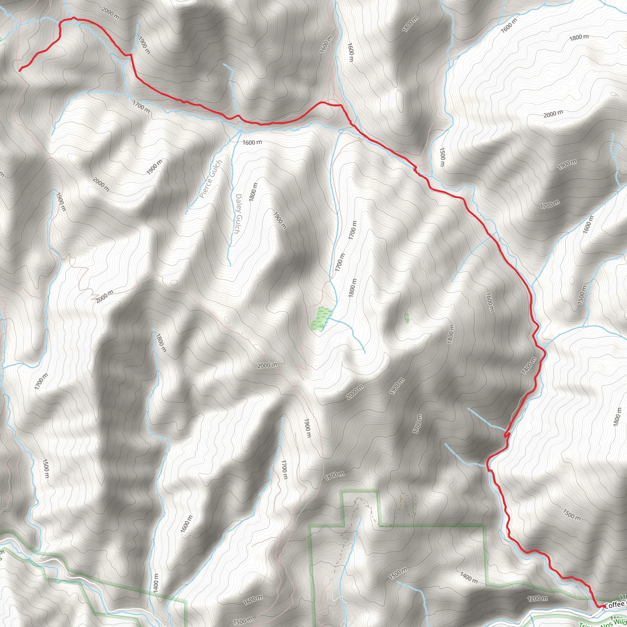 North Fork Coffee Creek Trail mobile static map