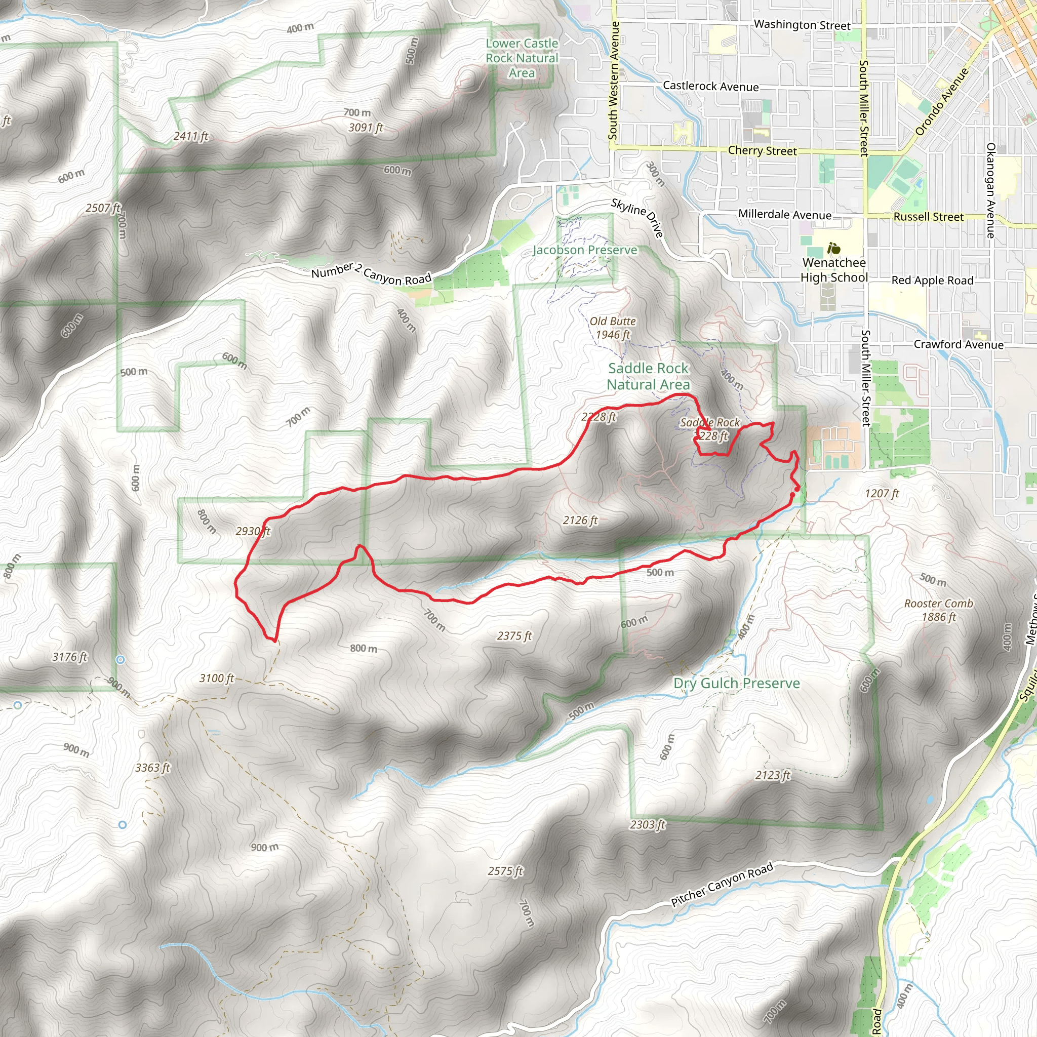 Saddle Rock Main Loop Trail mobile static map