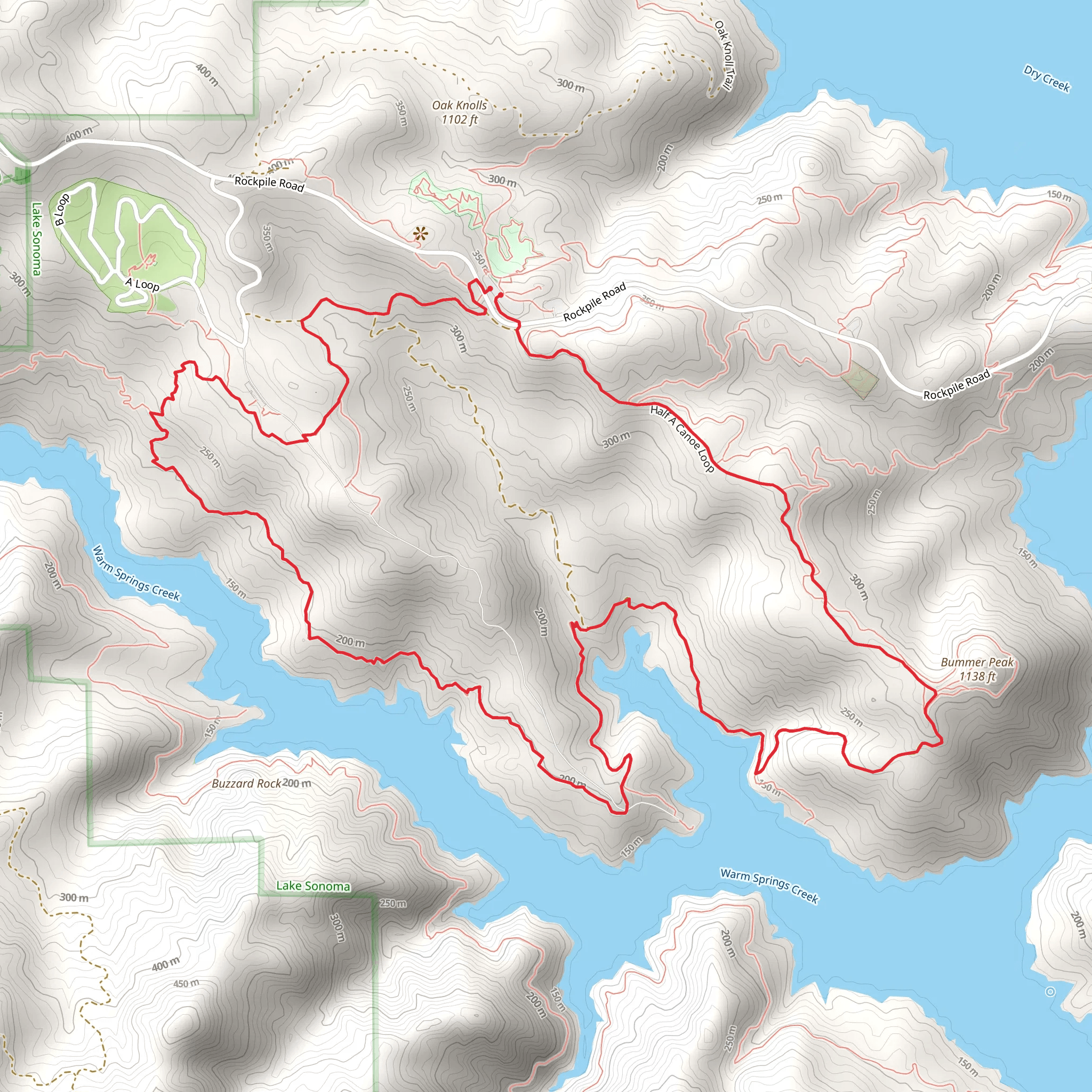 Half A Canoe, Cove and Outcrop Loop Trail mobile static map