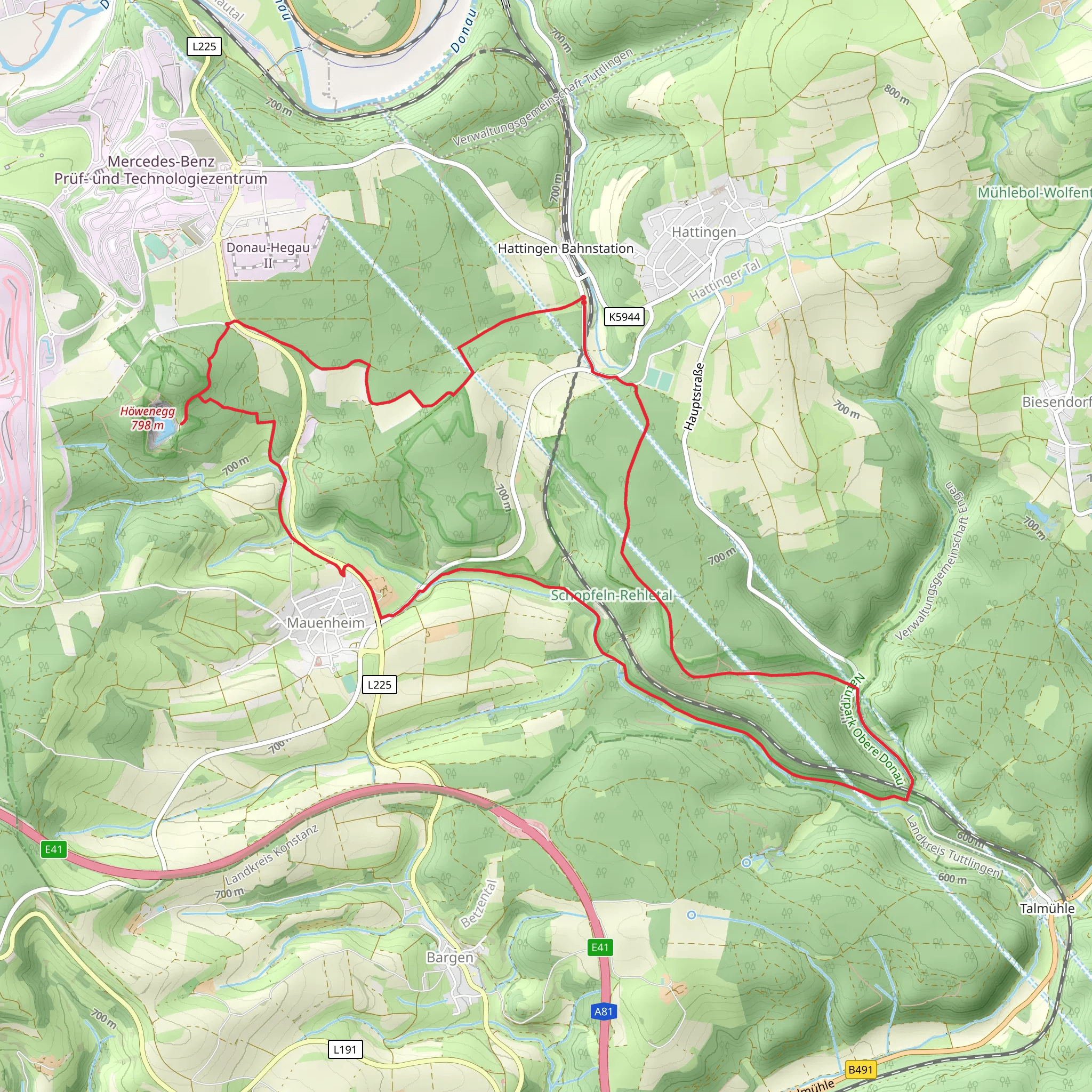 Howeneggkratersee and Schopfeln Rehletal Loop mobile static map