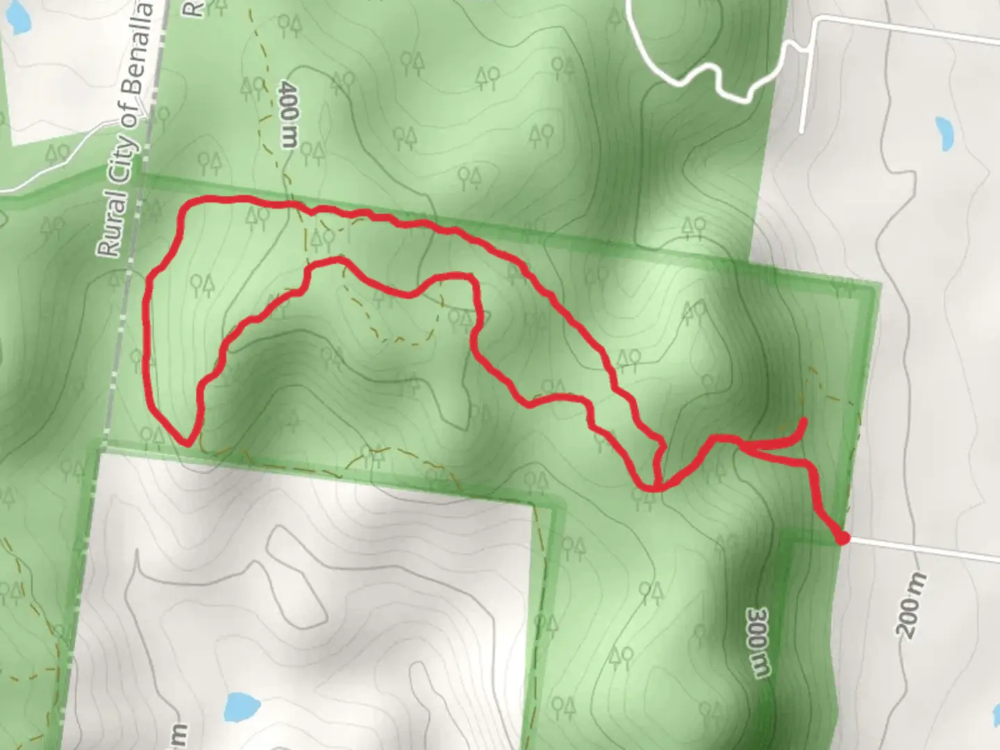 An image depicting the trail Sunrise Trail and its surrounding area.