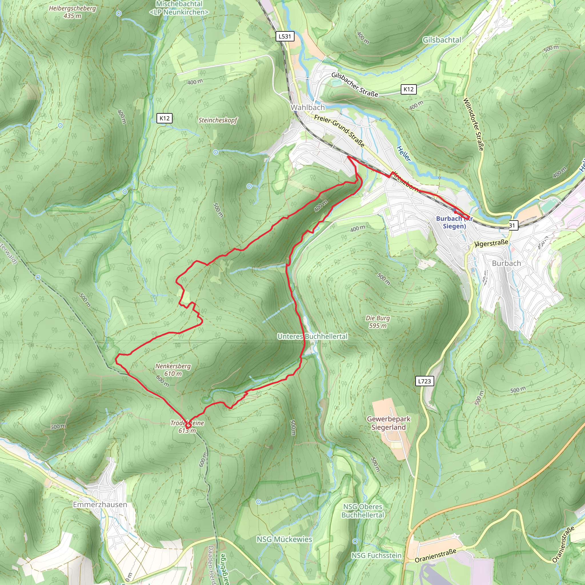 Trödelsteinepfad mobile static map