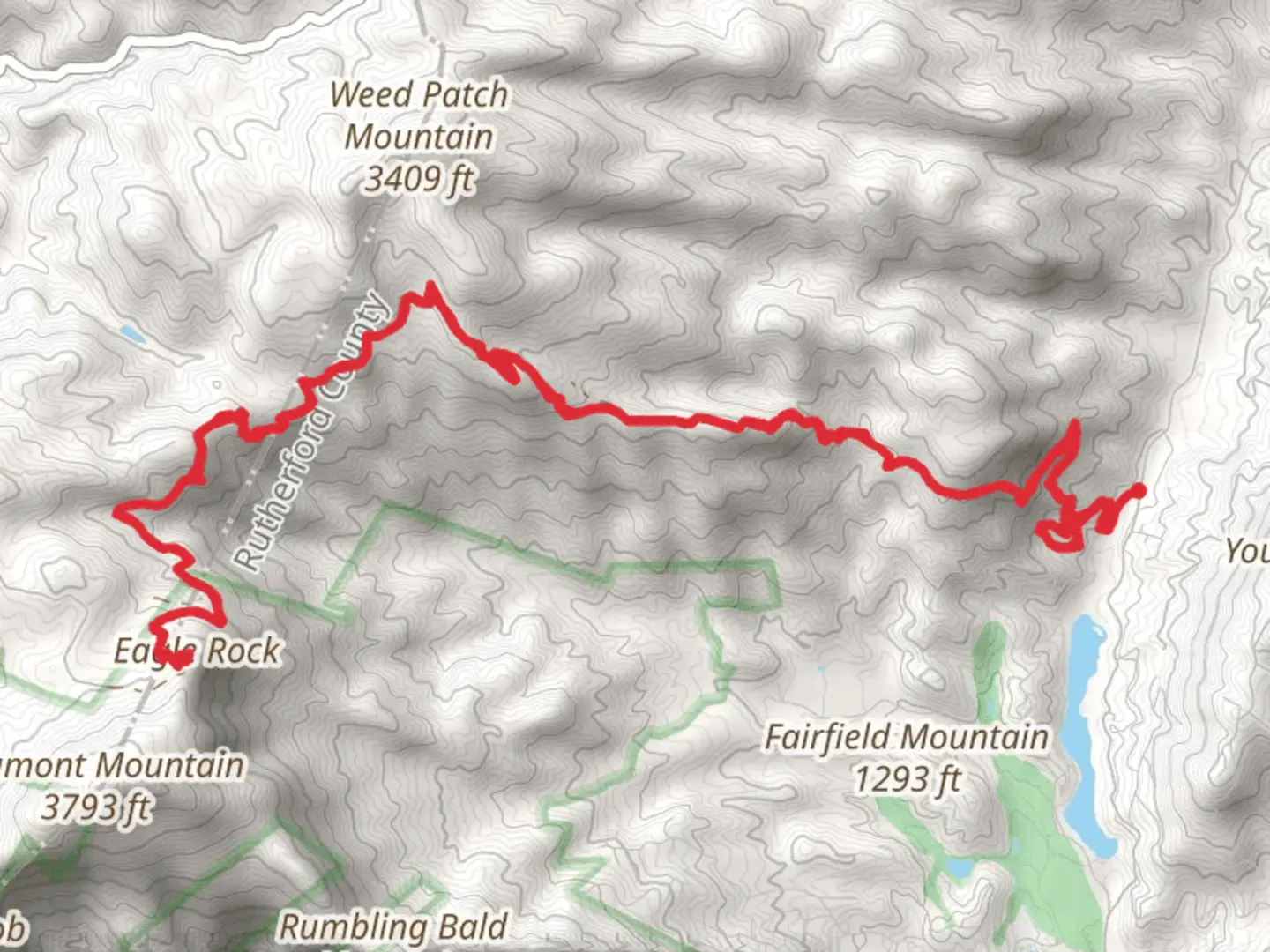 An image depicting the trail Eagle Rock via Weed Patch Mountain Trail and its surrounding area.