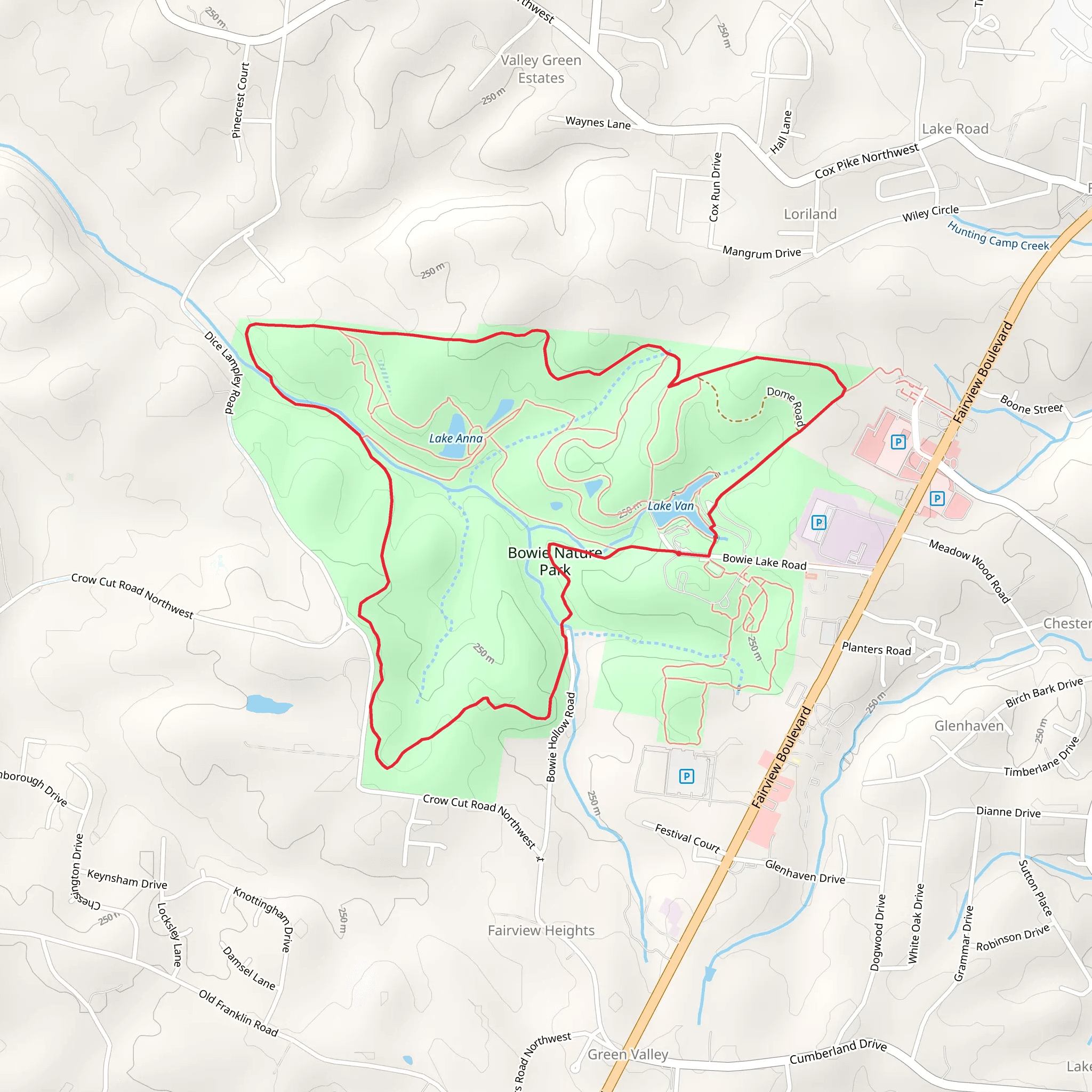 Bowie Nature Park Loop mobile static map