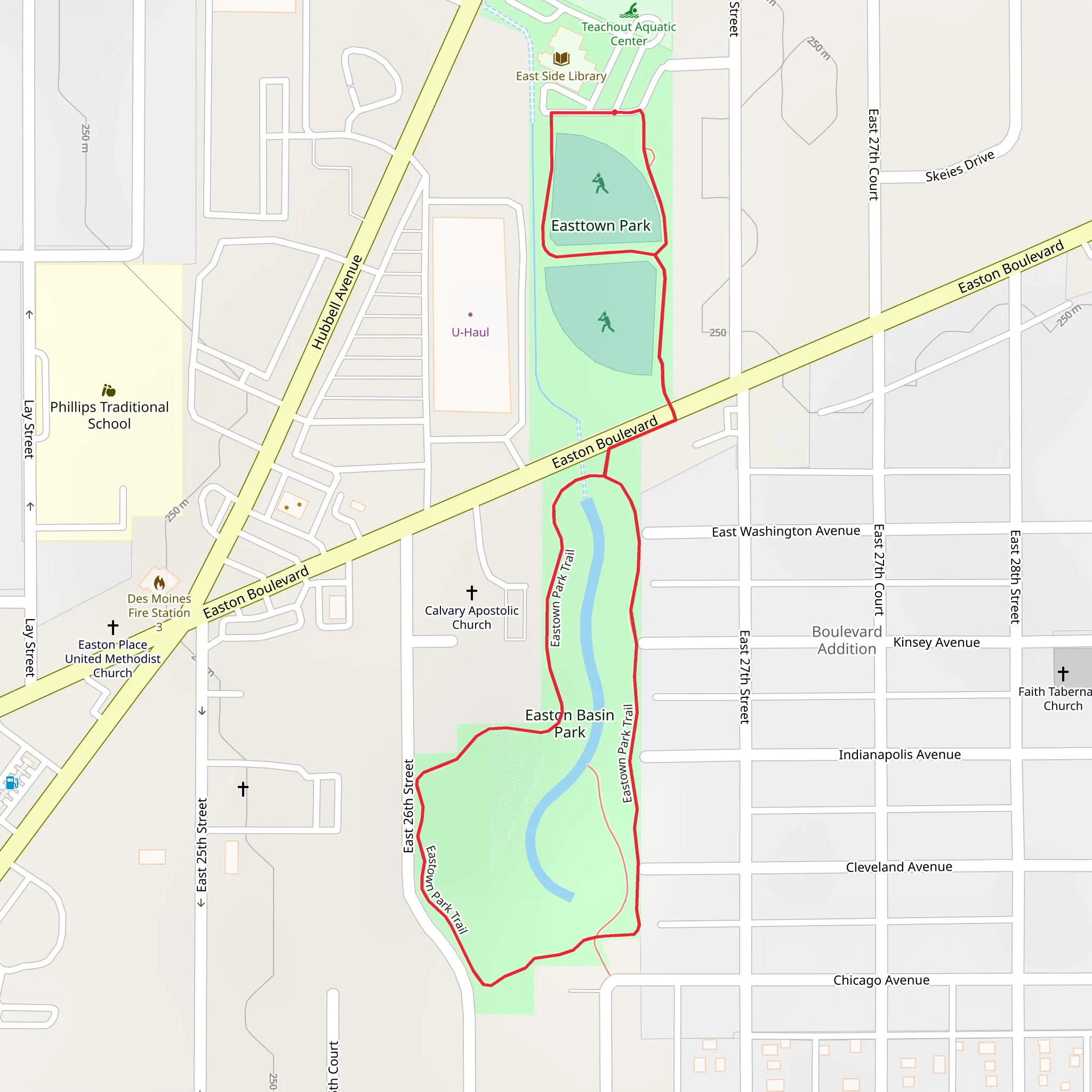 Easton Basin Park Loop mobile static map