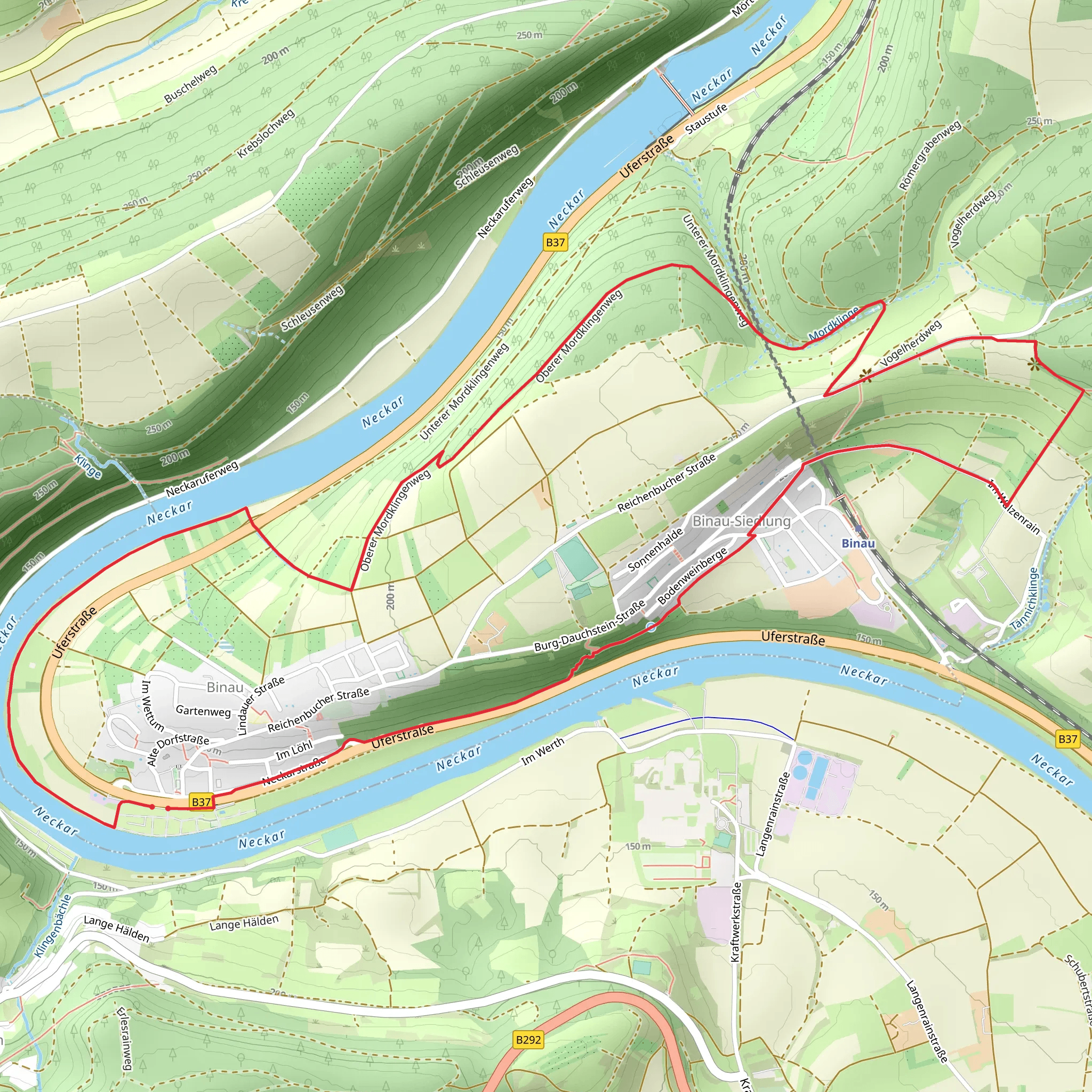 Treidelpfad and Dauchstein Weg mobile static map